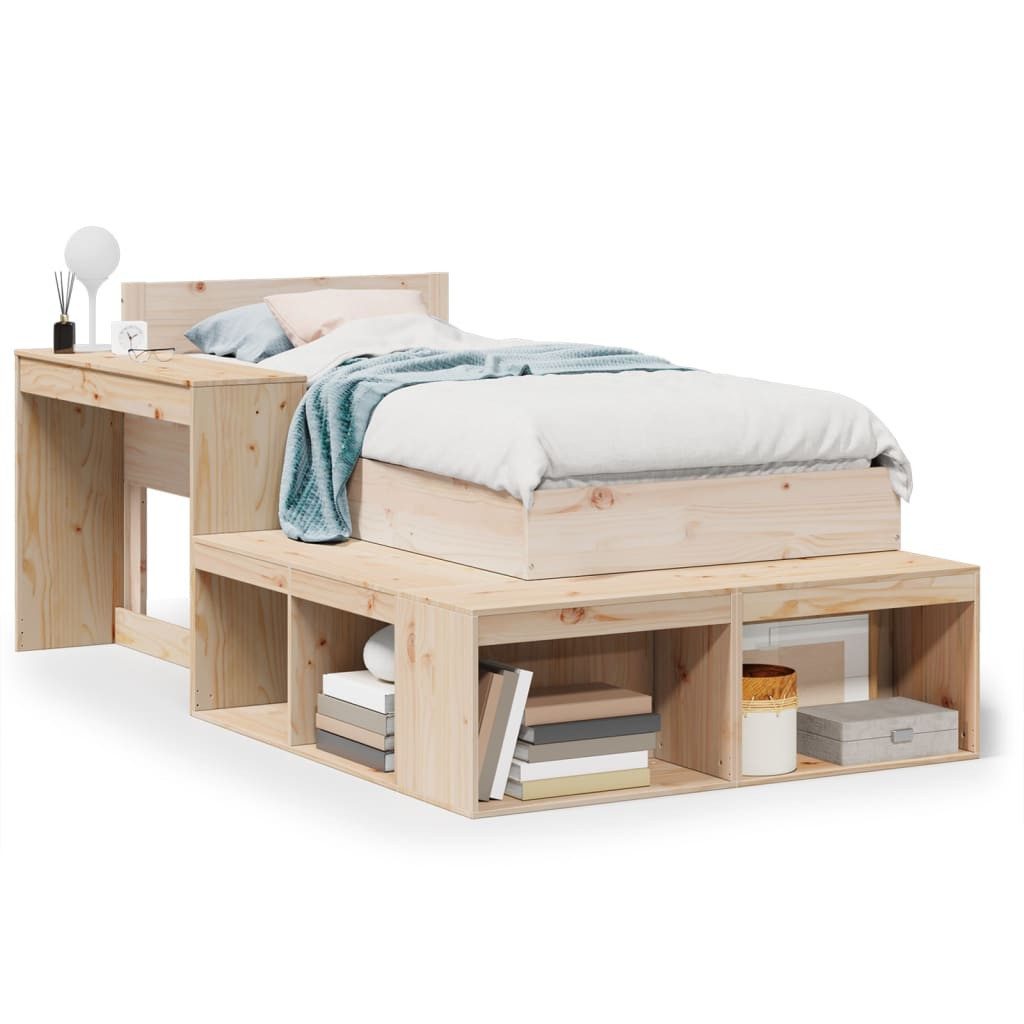 vidaXL Bett Massivholzbett ohne Matratze 75x190 günstig online kaufen