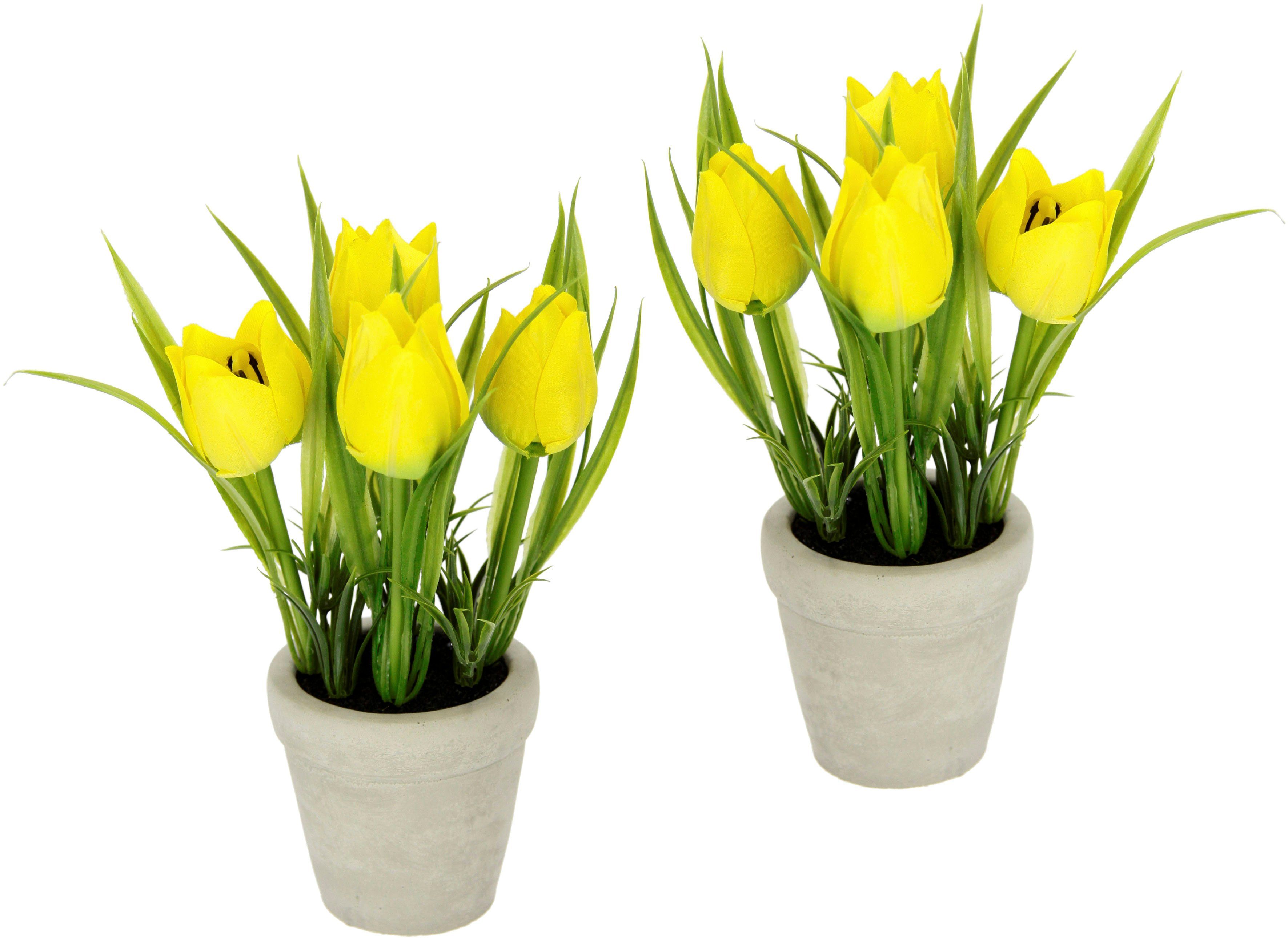 Kunstblume Tulpe, I.GE.A., Höhe 19 cm, Im Keramiktopf, 2er Set