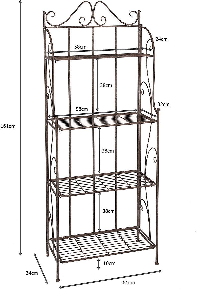 Ambiente Haus Standregal 4 mit Böden - Regal in 1-tlg. 162 cm, Antikbraun