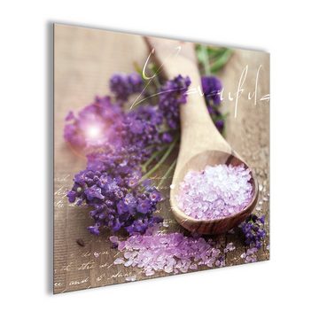 artissimo Glasbild Glasbild 30x30cm Bild Wellness Blumen Lavendel lila, Spa: Lavendel