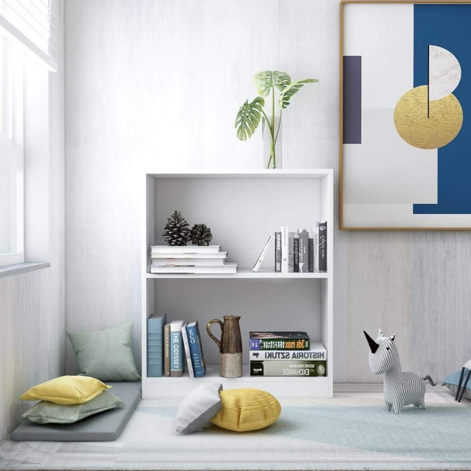 LuxusKollektion Bücherregal Bücherregal 60x24x74,5 cm Weiß 2 Fächer, 1-tlg.