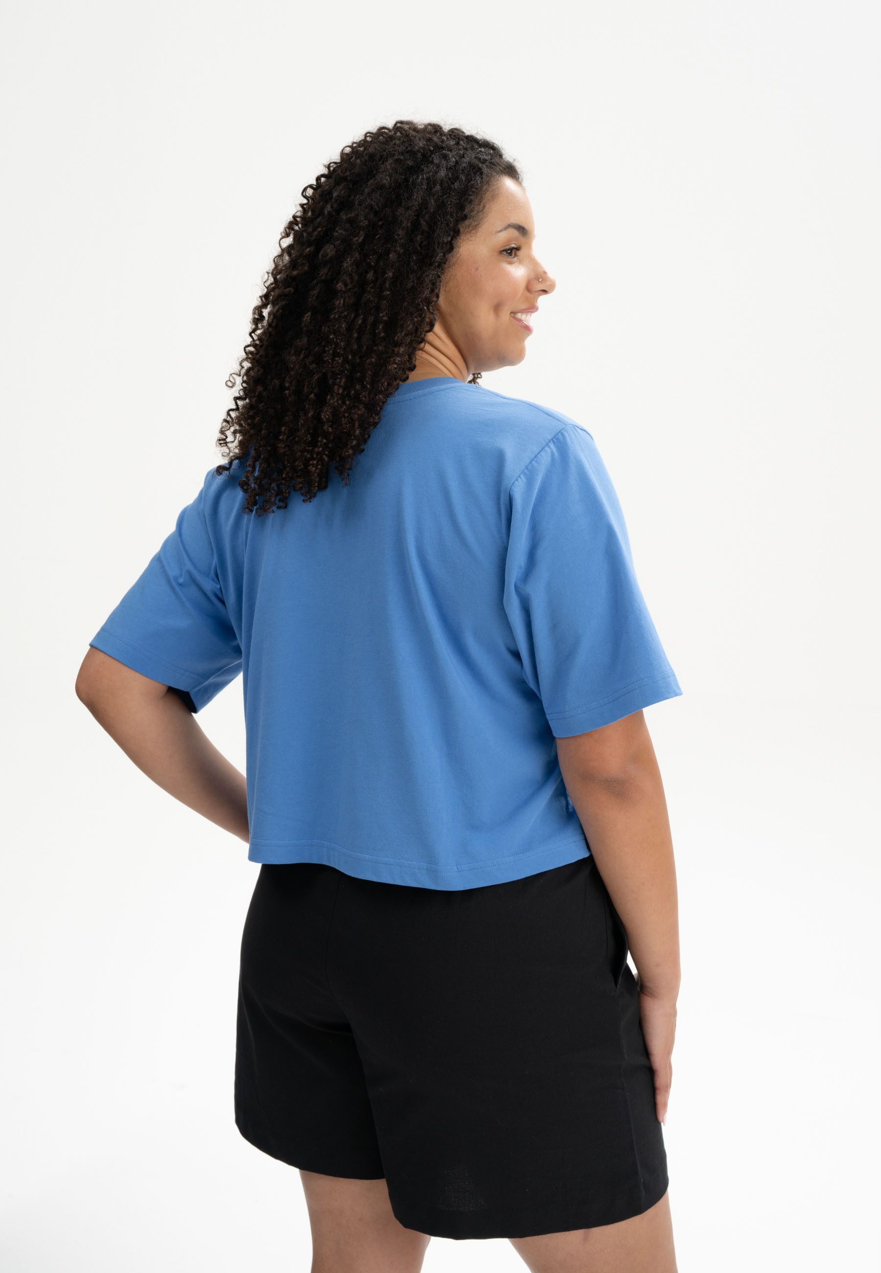 MELA Kurzarmshirt Cropped T-Shirt DESNA Rippbündchen günstig online kaufen