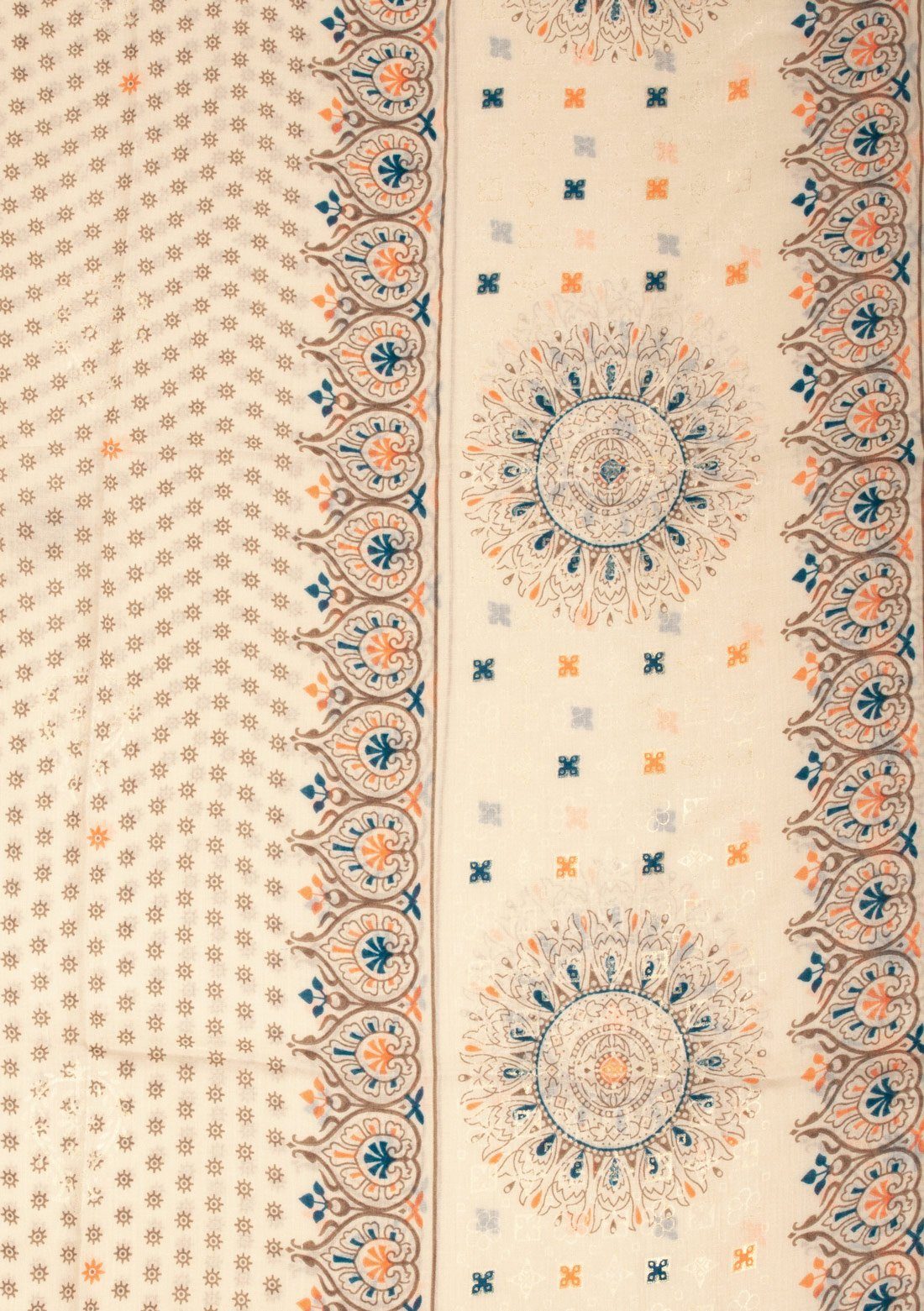 Faera Modeschal, Damen Schal Orient Ornamente Gold-Glitzer weich und leicht