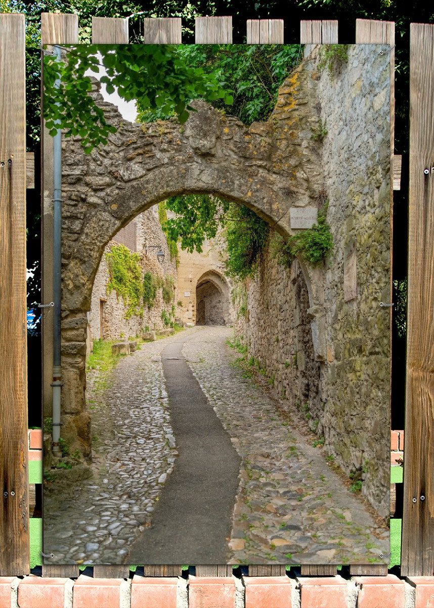 Wallario Sichtschutzzaunmatten Verwinkelte Gasse