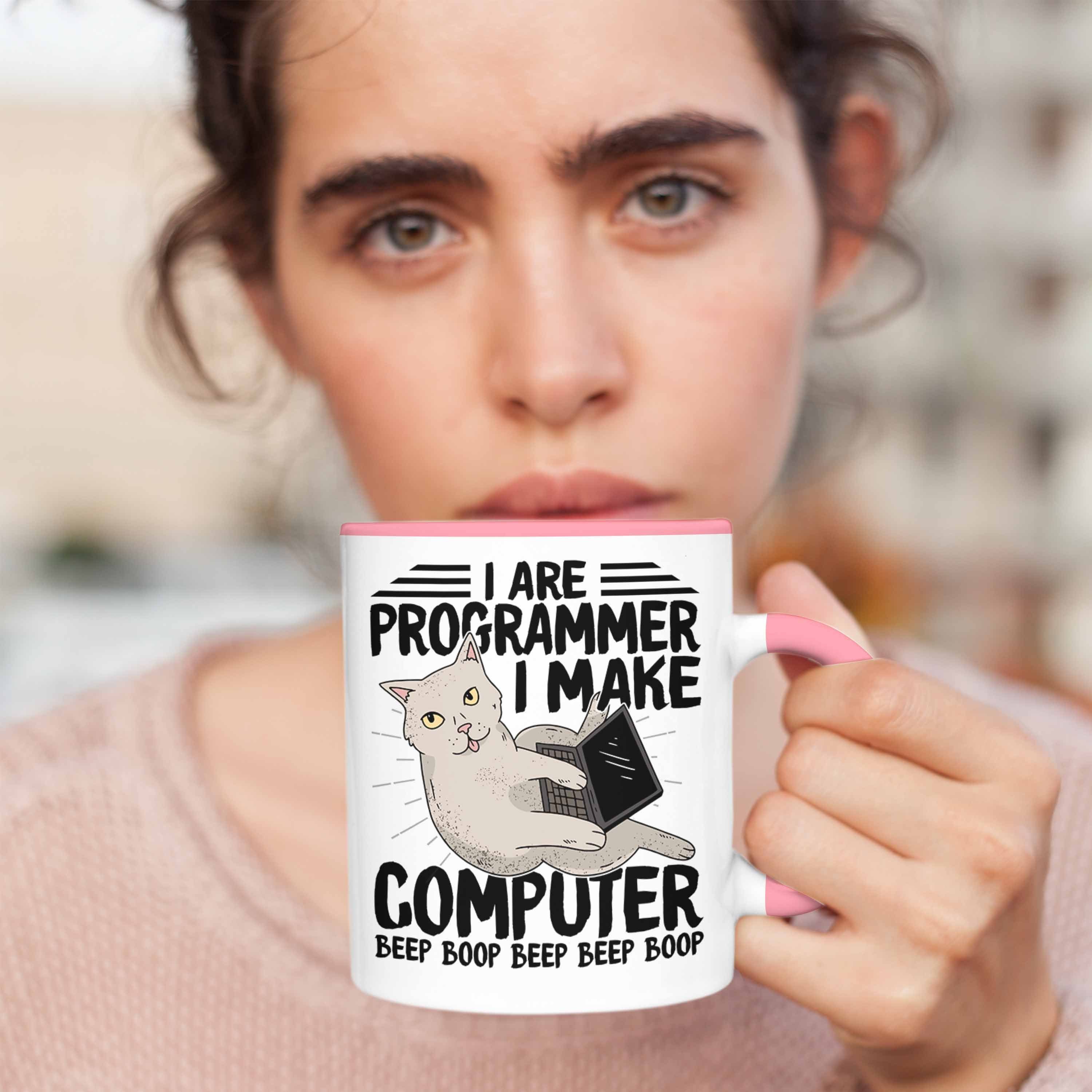 Tasse Geschenk Rosa Programmierer Softwareentwickler Trendation für Nerds Gesch Coder Tasse