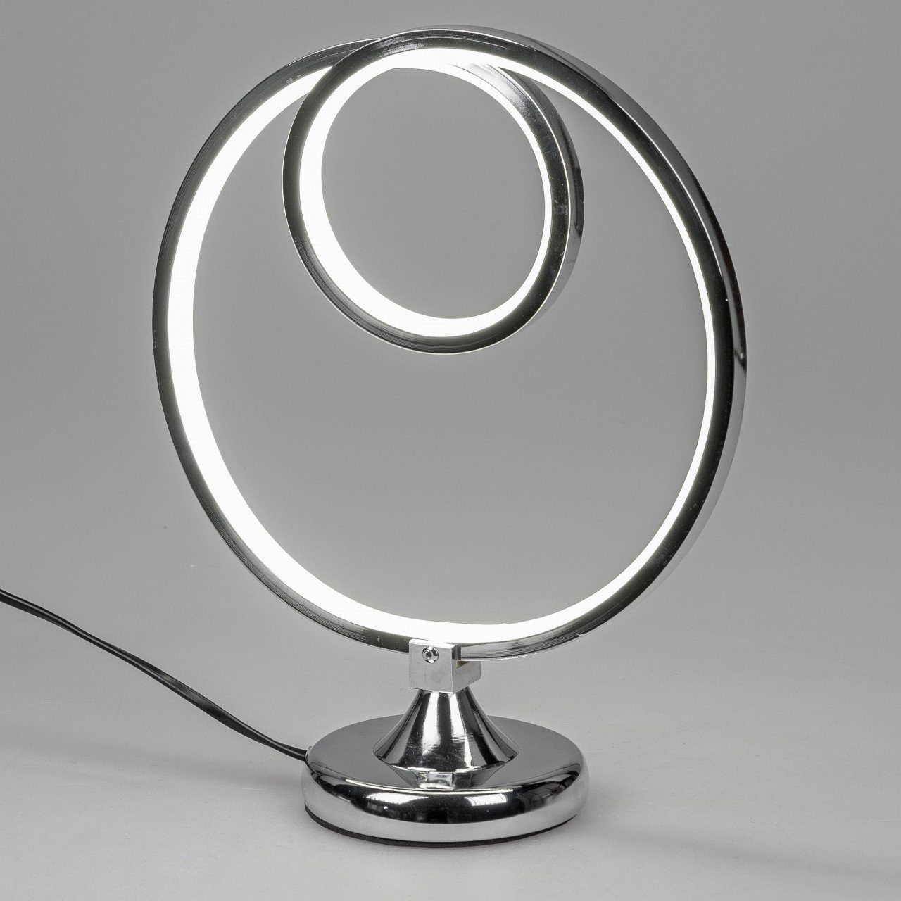 formano Tischleuchte LED Lichtband, Silber B:26.5cm H:32cm Metall | Tischlampen