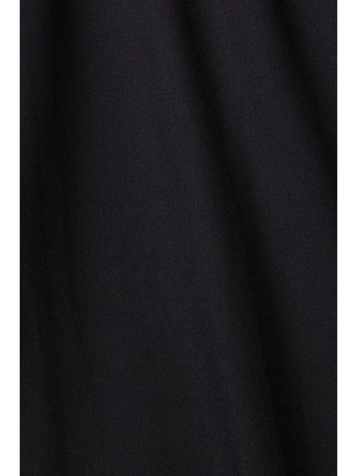 Midikleid Crêpe-Kleid Esprit BLACK Collection mit Laser-Cut-Details