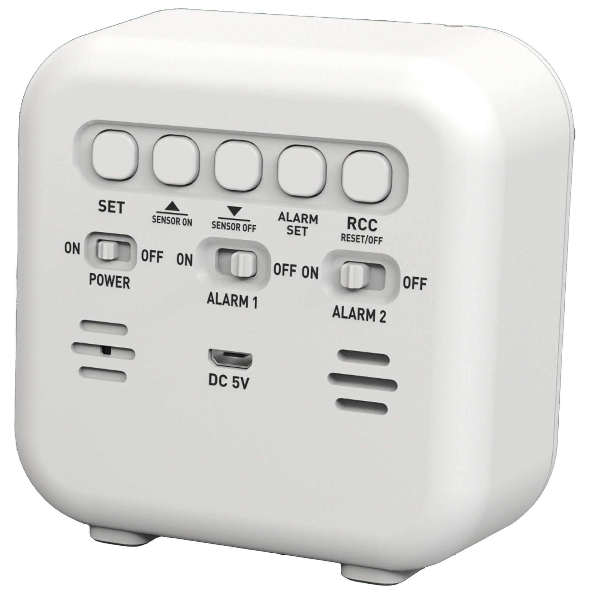 Premium 2 Alarme Design-Funkwecker Datumsanzeige Nachtlicht Reisewecker Akku Digital USB-Ladekabel mit Miraval Funkwecker Snooze