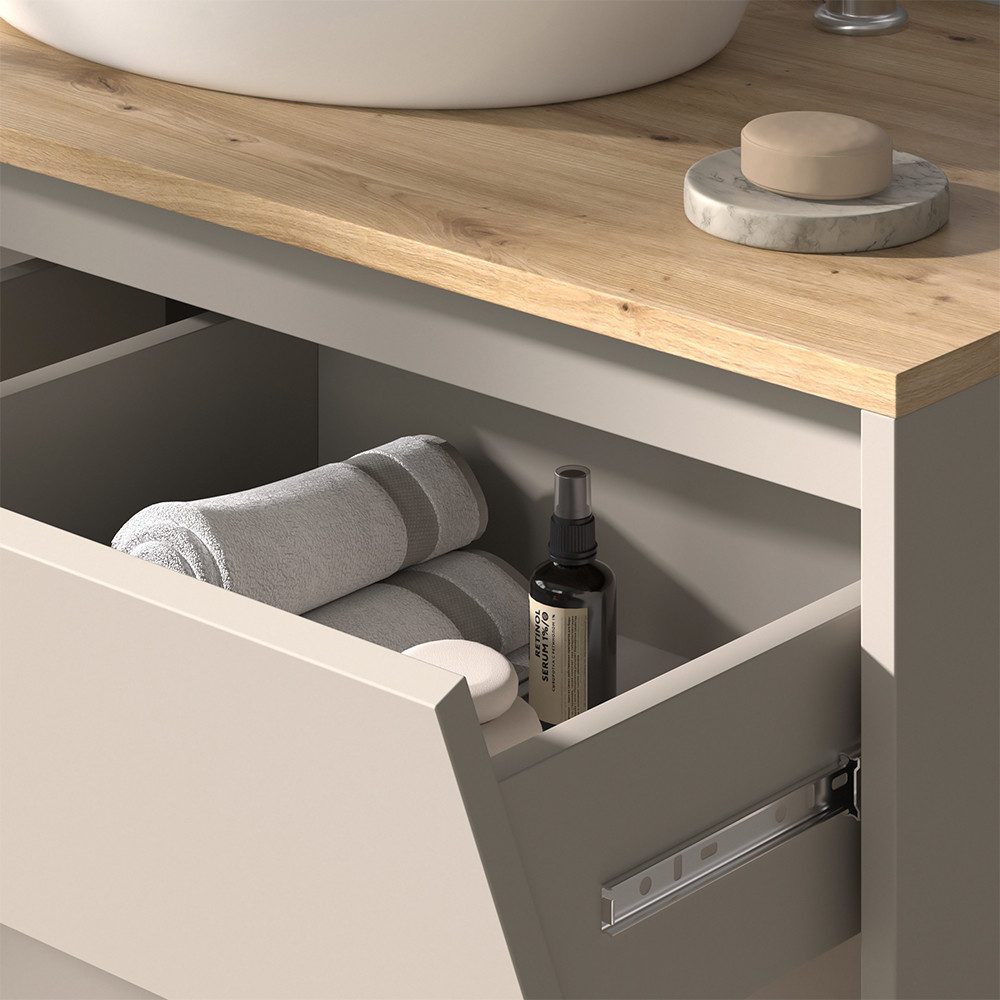 Vicco Waschbeckenunterschrank Edelin, Cashmere/Artisan, 100 x 50 cm mit 2 S günstig online kaufen