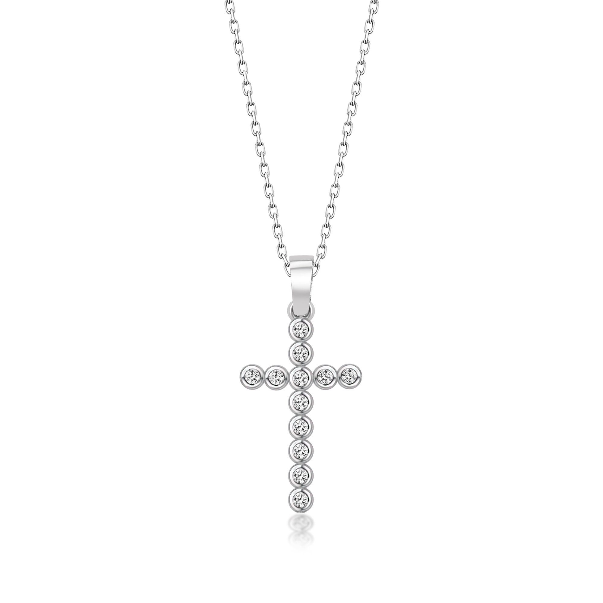cm Nicole mit Anhänger Halskette 925 40-45 Manson Kette Silber Kreuz