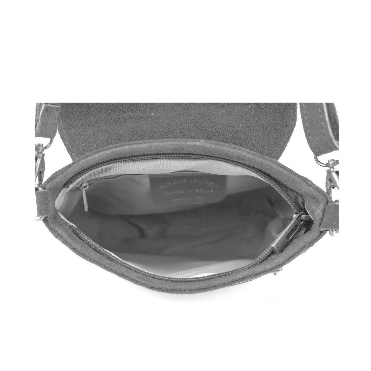 ITALYSHOP24 Schultertasche Made in Italy Damen Leder Tasche CrossOver, als Schultertasche, CrossBody, Umhängetasche tragbar