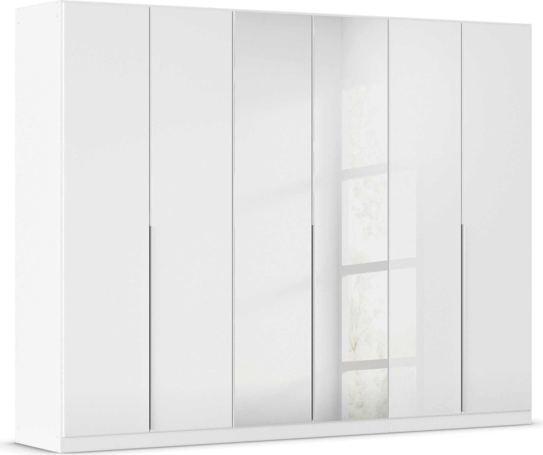 OTTO home Drehtürenschrank Kleiderschrank Schrank Garderobe AGORDO mit Glasfront und Spiegel (in zwei Griff-Farben, Breiten 91-405 cm) durchdachte Innenausstattung, in 8 Breiten und 2 Höhen MADE IN GERMANY