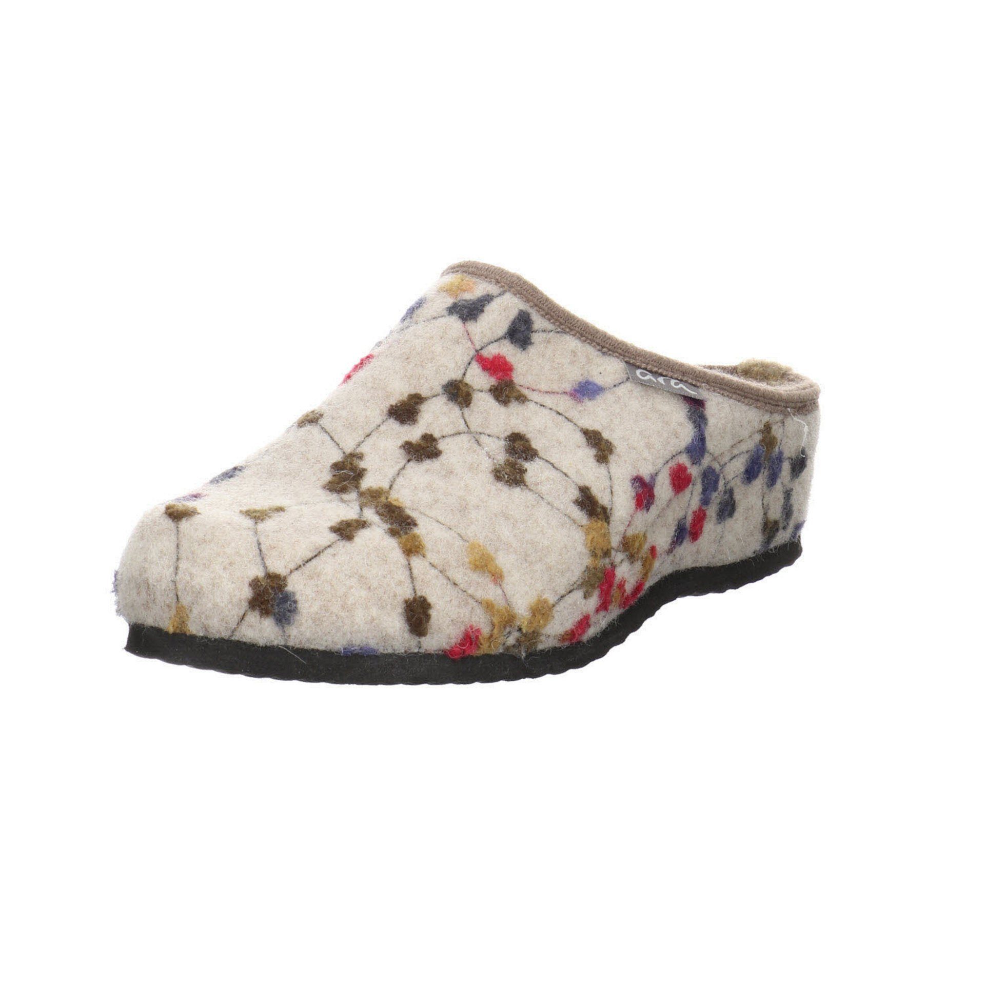 Slipper Damen Textil Ara Hausschuh Hausschuh Cosy Hausschuhe WEISS-MULTI