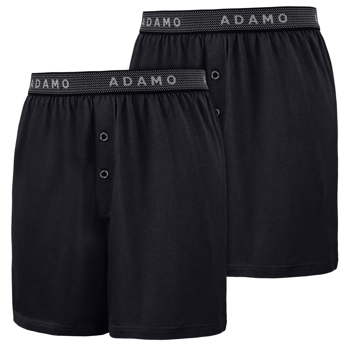 Boxershorts 2-St., 2er-Pack) Boxershorts (Packung, schwarz Jonas Größen 2er-Pack Adamo große ADAMO