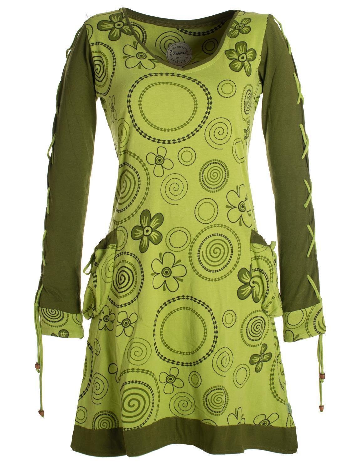 Vishes Jerseykleid Langarm Shirt Blümchenkleid Bedruckt günstig online kaufen