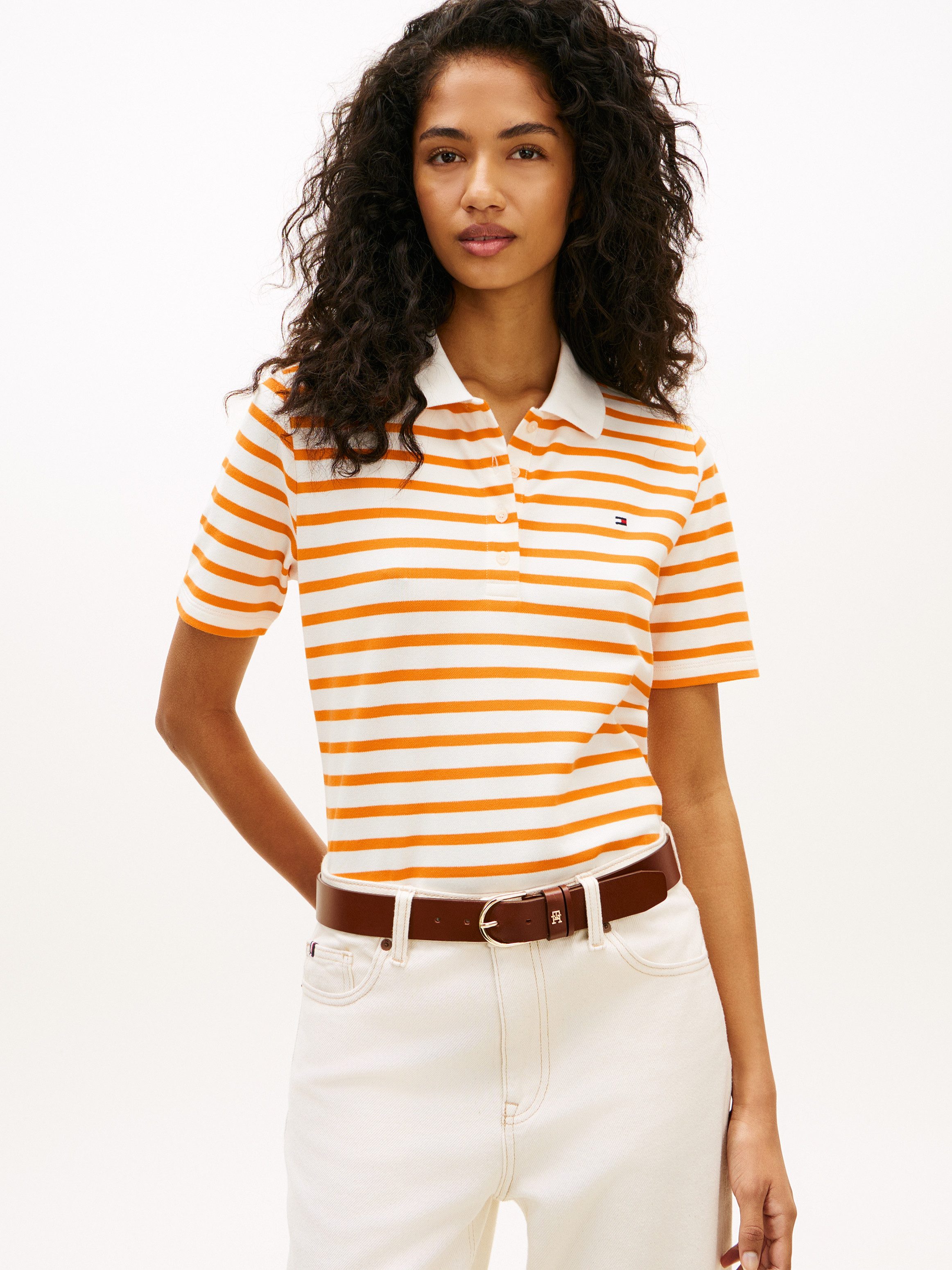 Tommy Hilfiger Poloshirt 1985 REG PIQUE POLO mit Logo-Stickerei, Seitenschlitze, Regular Fit