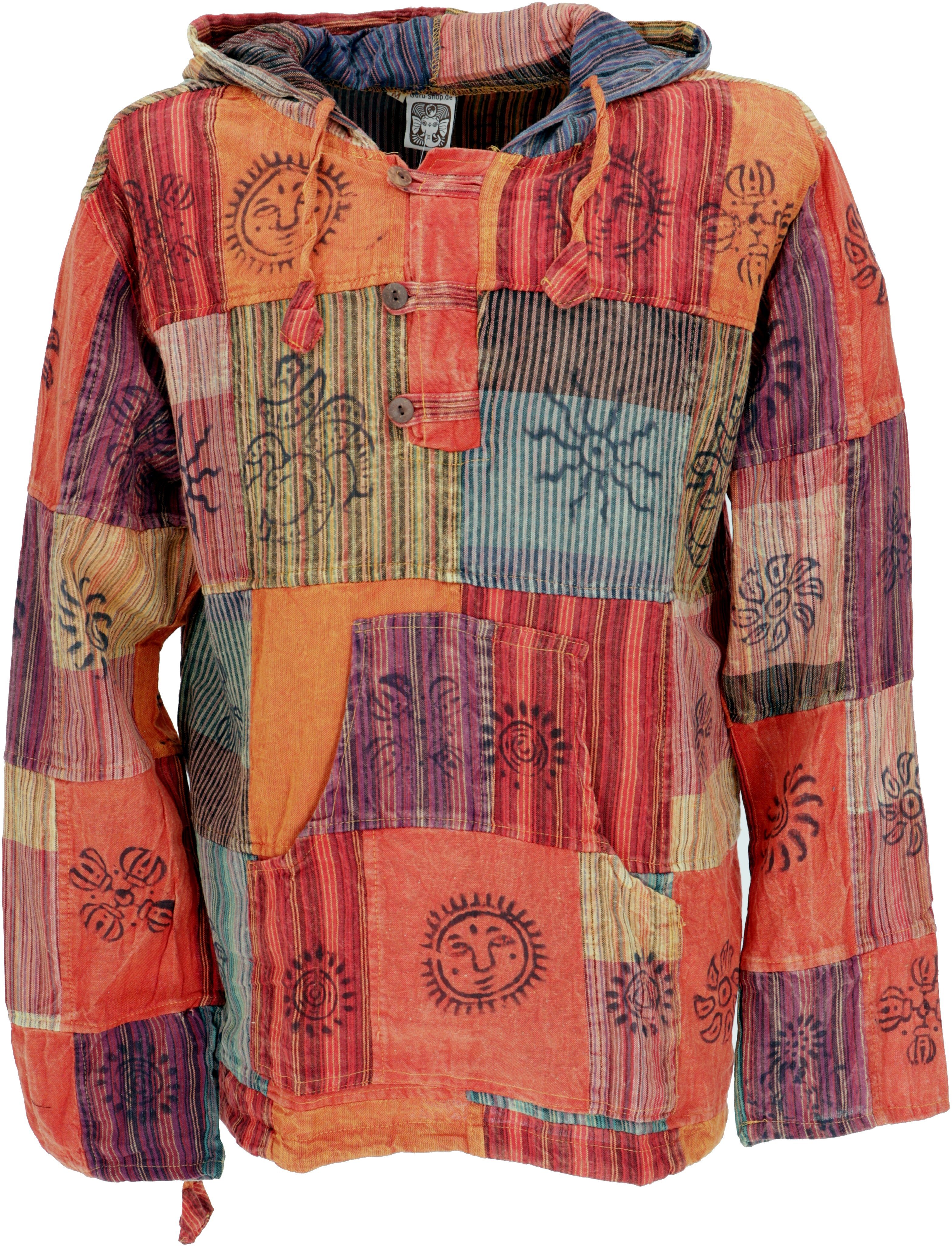 Guru-Shop Hemd & Shirt Yoga Hemd, Goa Hemd, Unikat Patchwork.. Hippie, Ethn günstig online kaufen