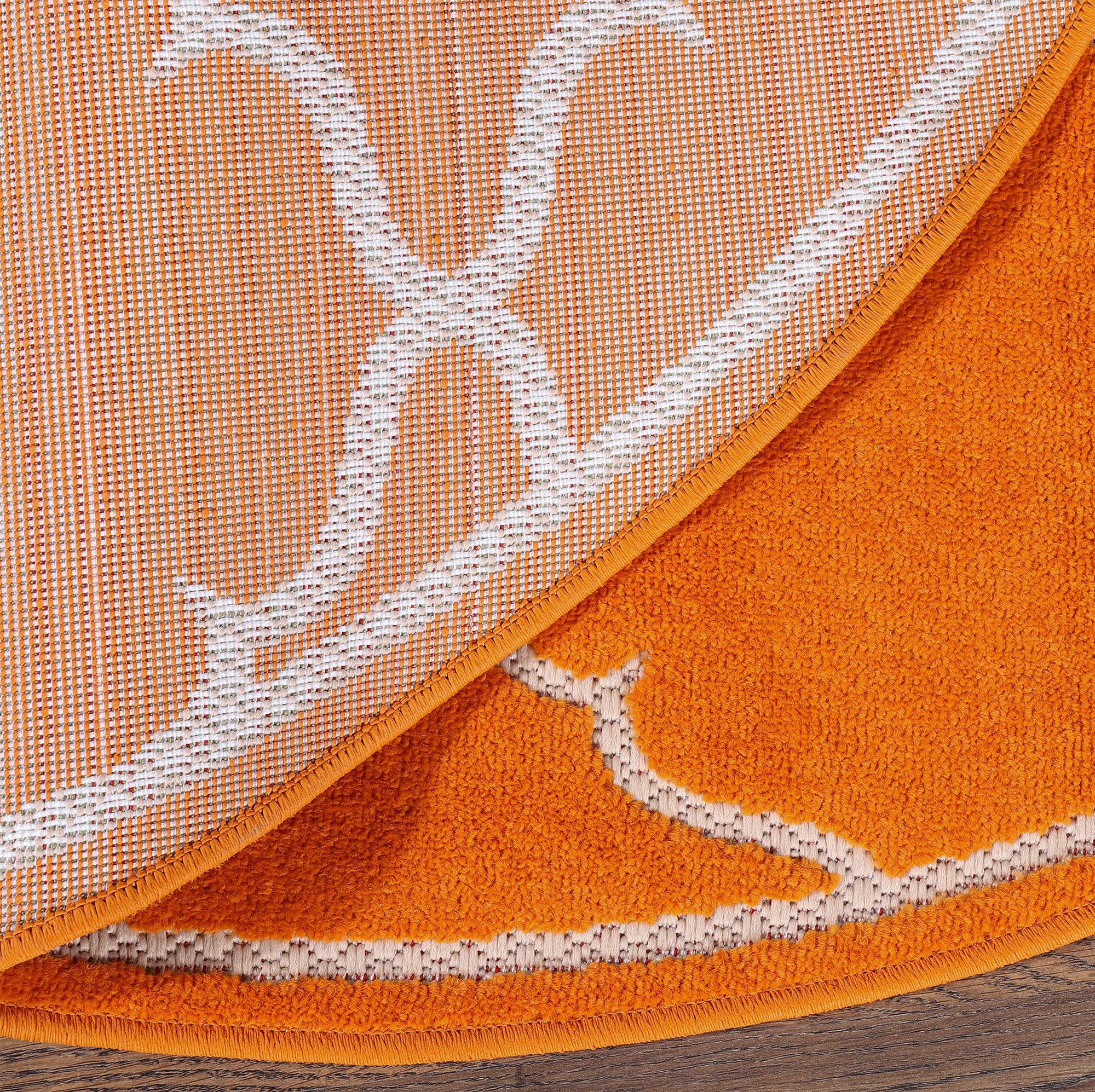 mm, orange rund, robust In Teppich geeignet, pflegeleicht -und Berlin, 6 Höhe: Sanat, und Outdoor