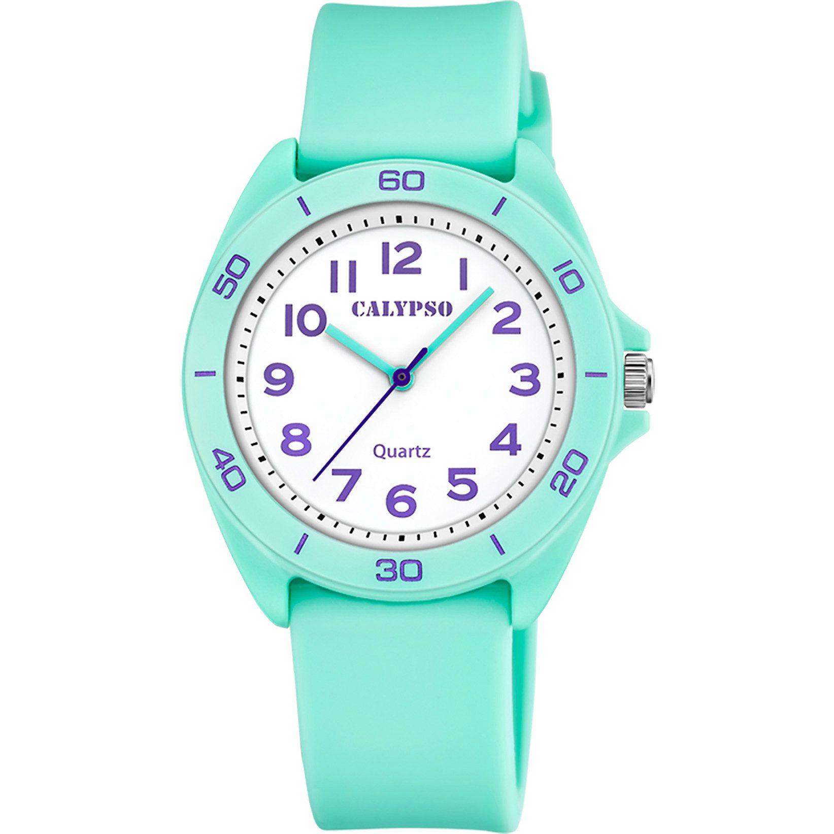 Calypso Quarzuhr Trendy Damenuhr K5833-3 Türkis Weiß 36 mm 10 Bar Sommeruhr