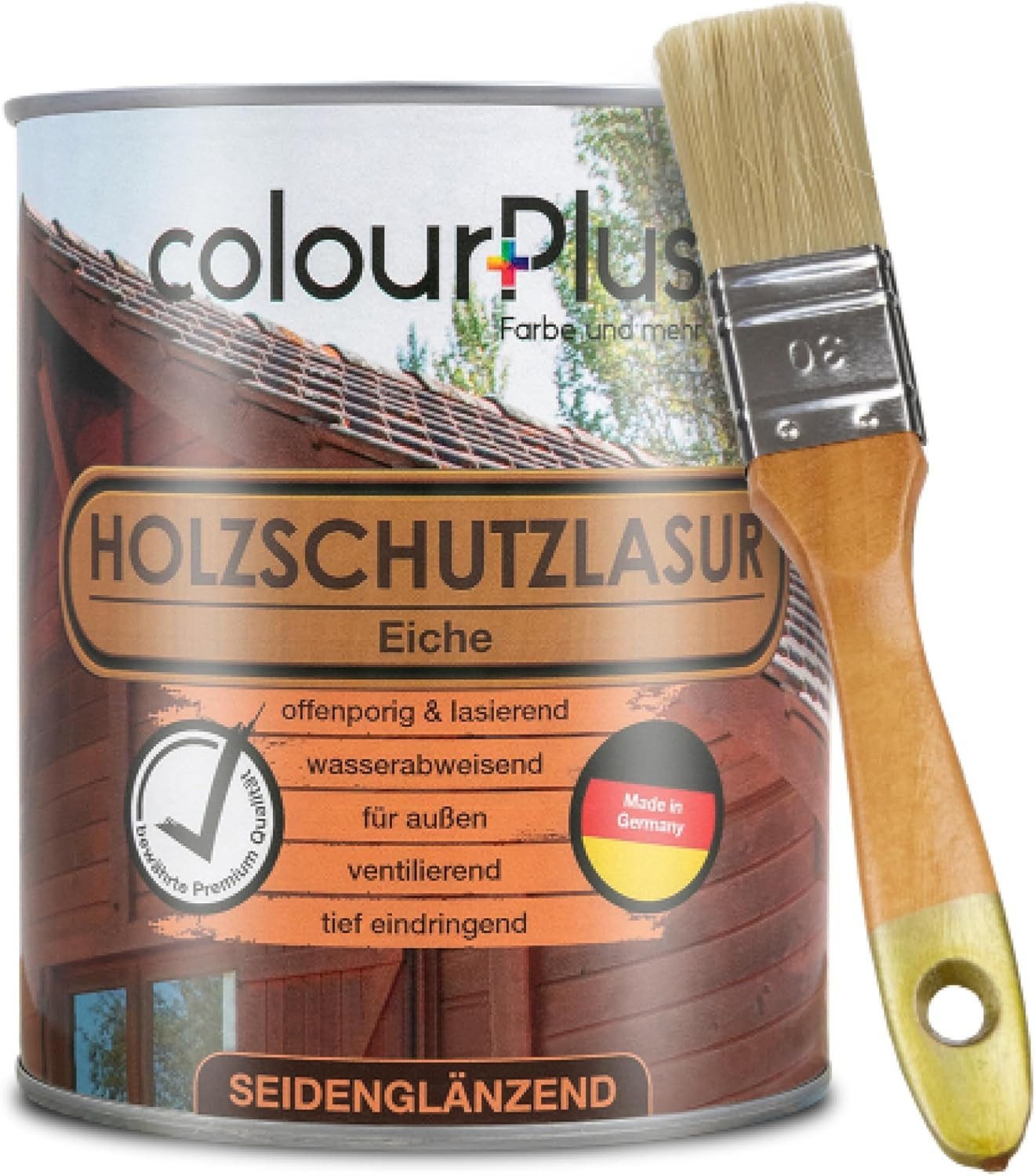 ColourPlus Holzschutzlasur Holzschutzlasur, Holzschutzlasur außen, offenporig, UV- & Witterungsschutz, lasierend