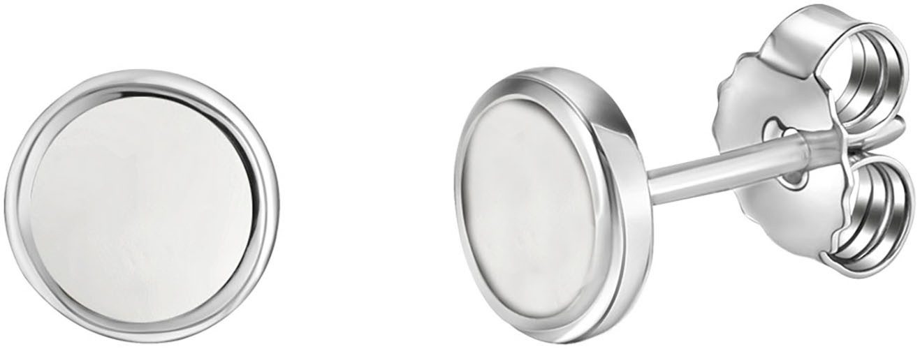 Paar Ohrstecker Schmuck Geschenk, Ohrringe Kreis rund, Silber 925
