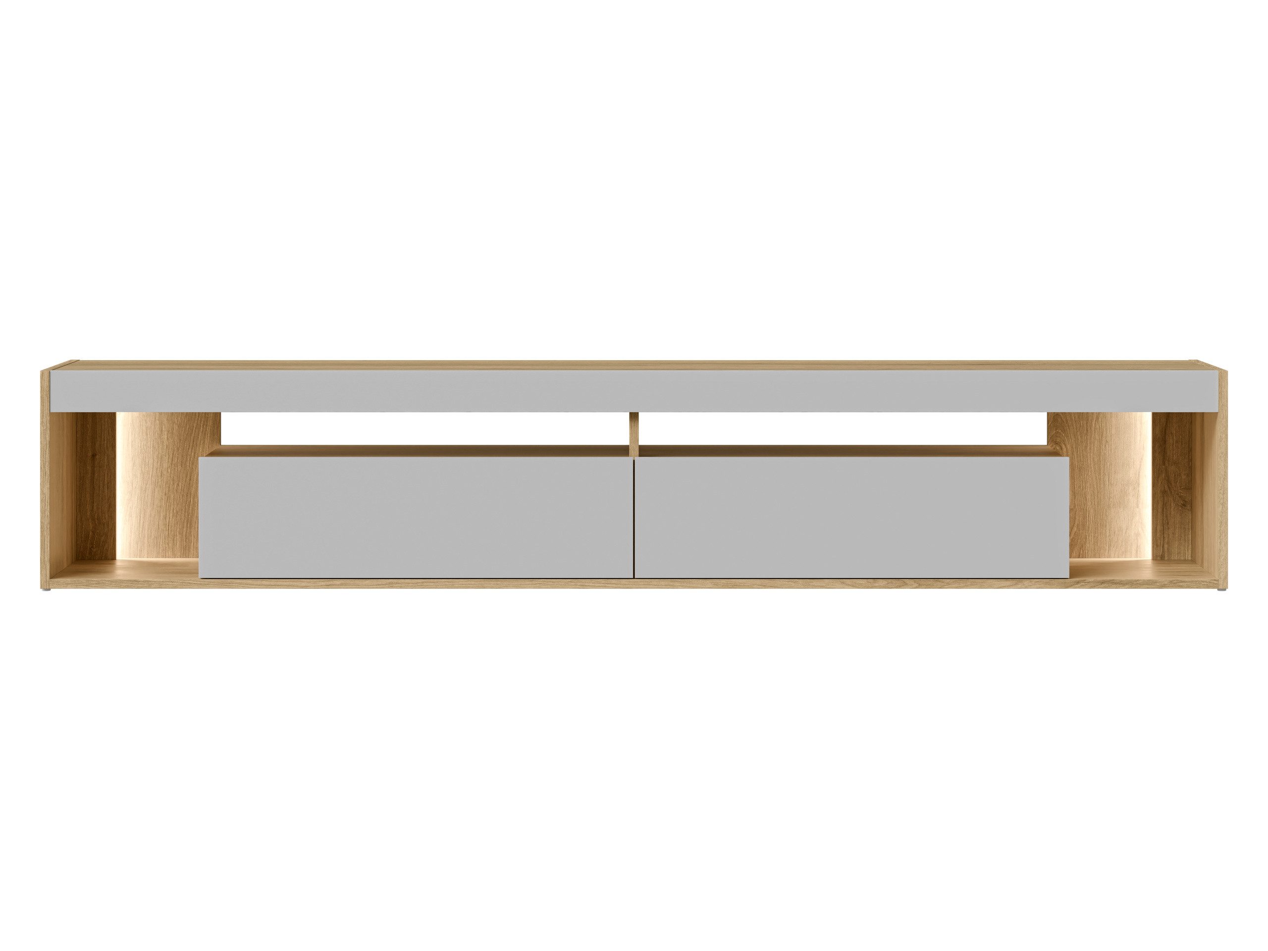 MIRJAN24 TV-Schrank Fiore 200 2D (mit zwei Klappen) 200x39x38 cm, Warmweißer LED-Beleuchtung
