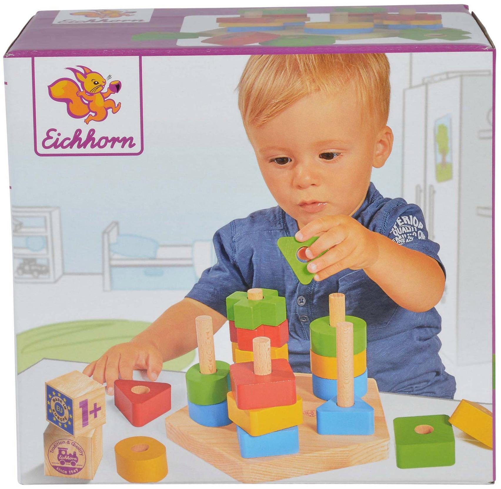 Eichhorn Steckspielzeug Steckspiel, (Set, 21-tlg), aus Holz; Made in Europe