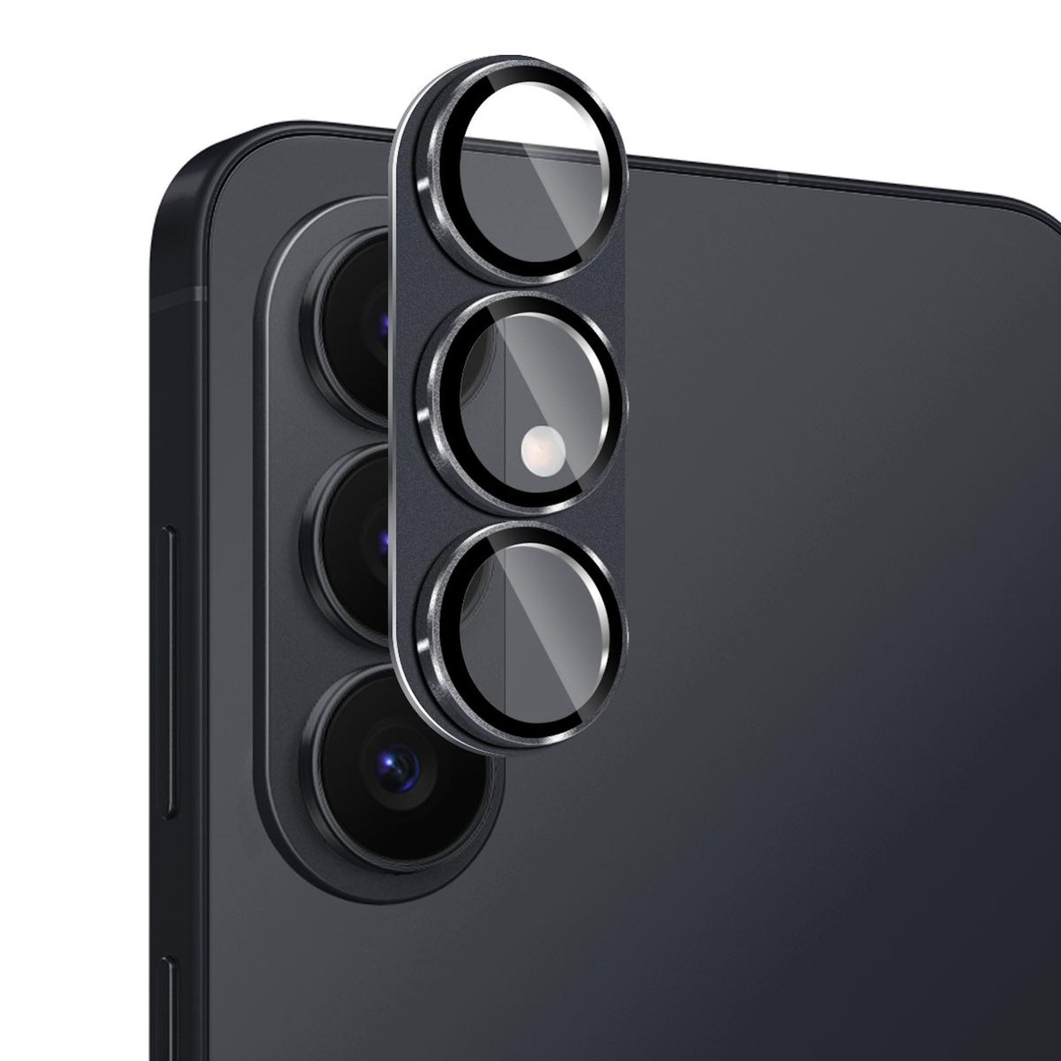 Wigento Kameraschutzglas Linsenglas für Samsung Galaxy S26 5G Aluminium Ring 9H Dünn Schwarz für Samsung Galaxy S26 5G, Aluminium Rahmen, Anti Reflex