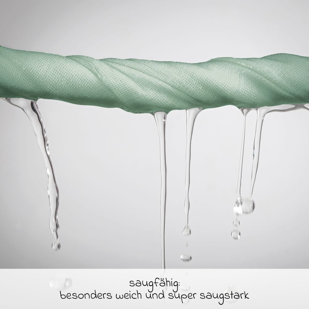 Makian Stoffwindeln Weiß / Mint / Iceberg Green / Grau, Mullwindeln Mulltücher 4 Stück 70x70 cm Spucktücher 100 % Baumwolle