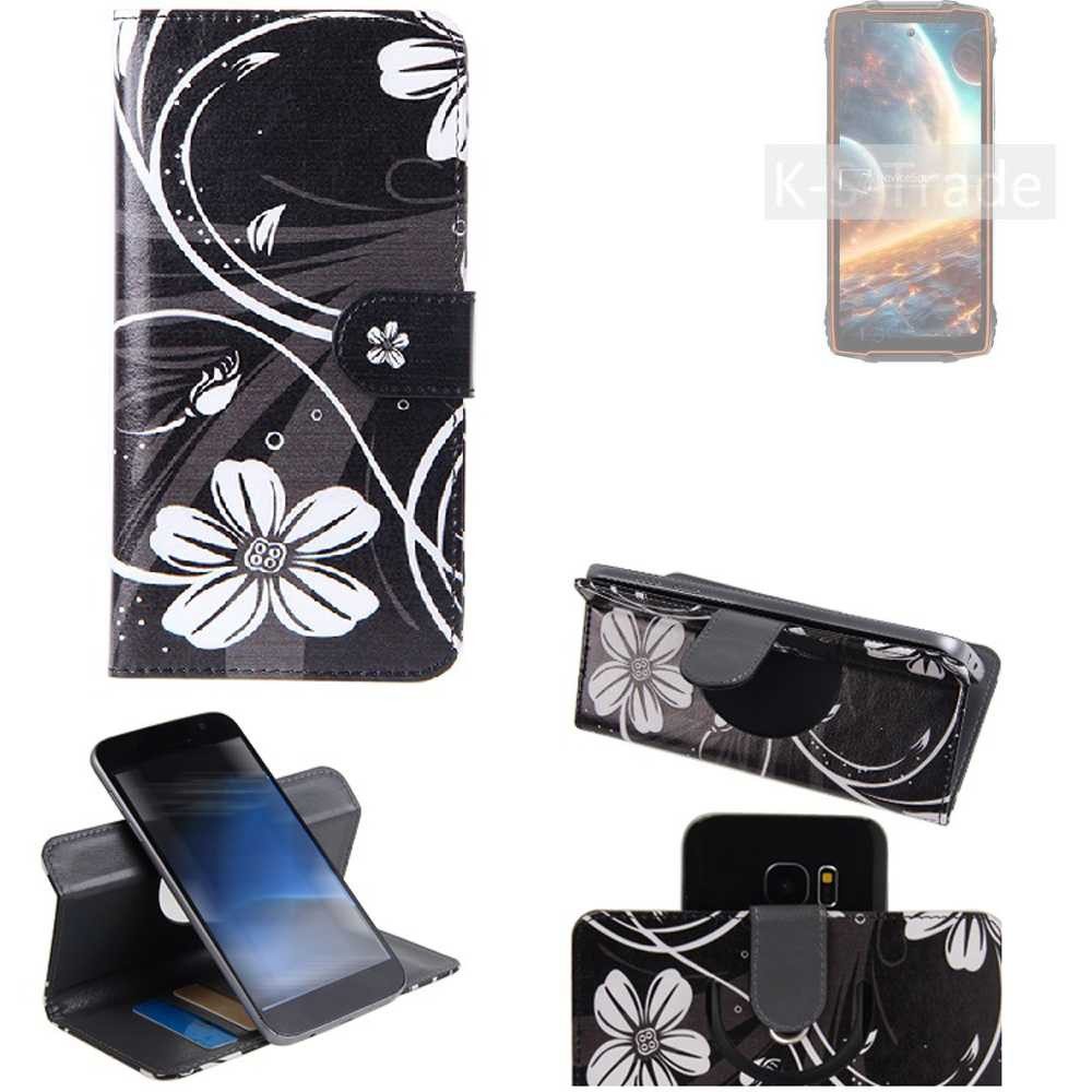 K-S-Trade Handyhülle für Blackview BV8200, Schutzhülle Handyhülle Hülle 360° Wallet Case “Flowers“