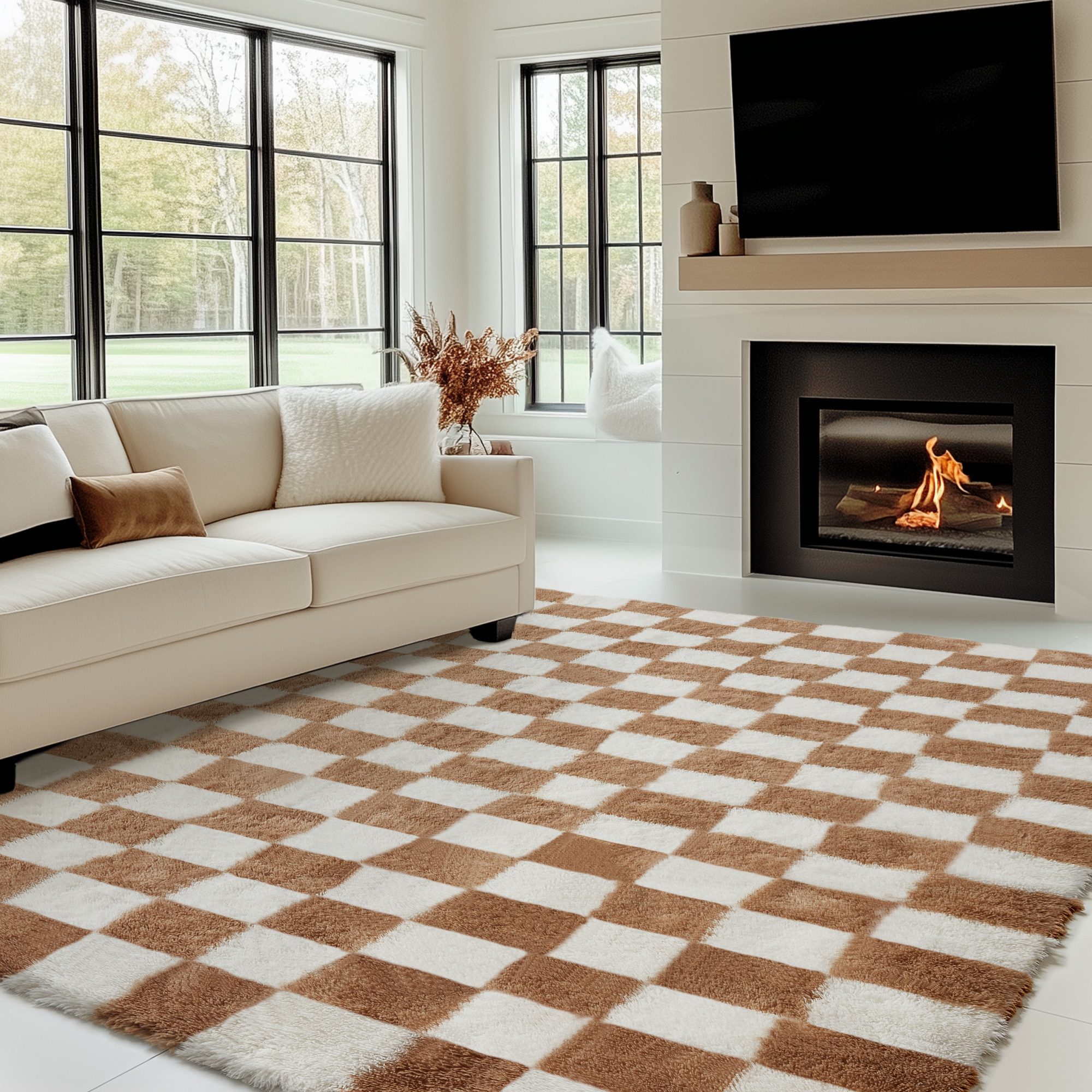 PURECOZY Hochflor-Teppich Mikrofaser-Teppich, Waschbar Weich & Kuschelig, rechteckig, Höhe: 40 mm, geeignet für verschiedene Innenräume, 200x300 cm