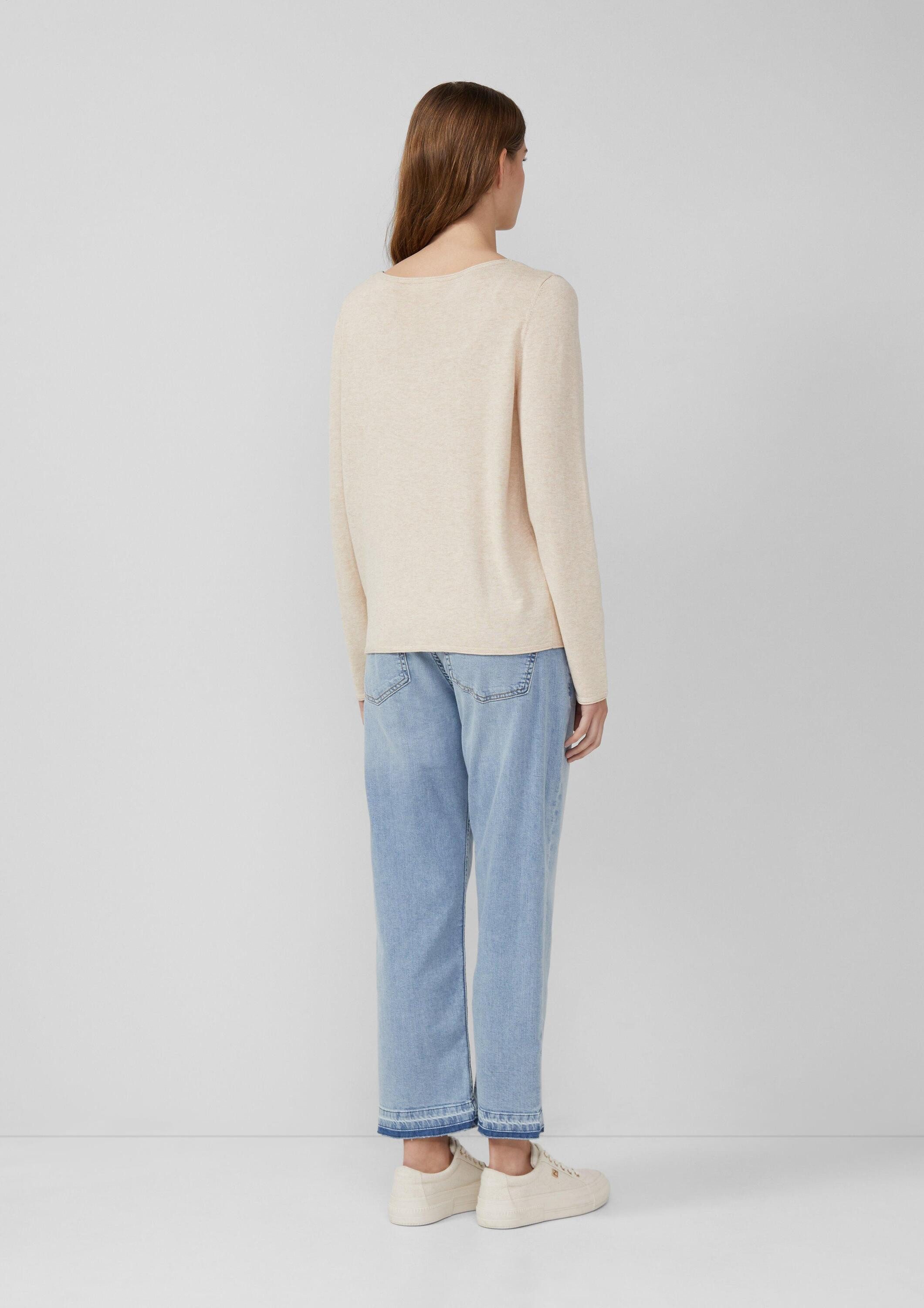 s.Oliver Longpullover Strickpullover Weicher Feinstrickpullover mit Rollkanten