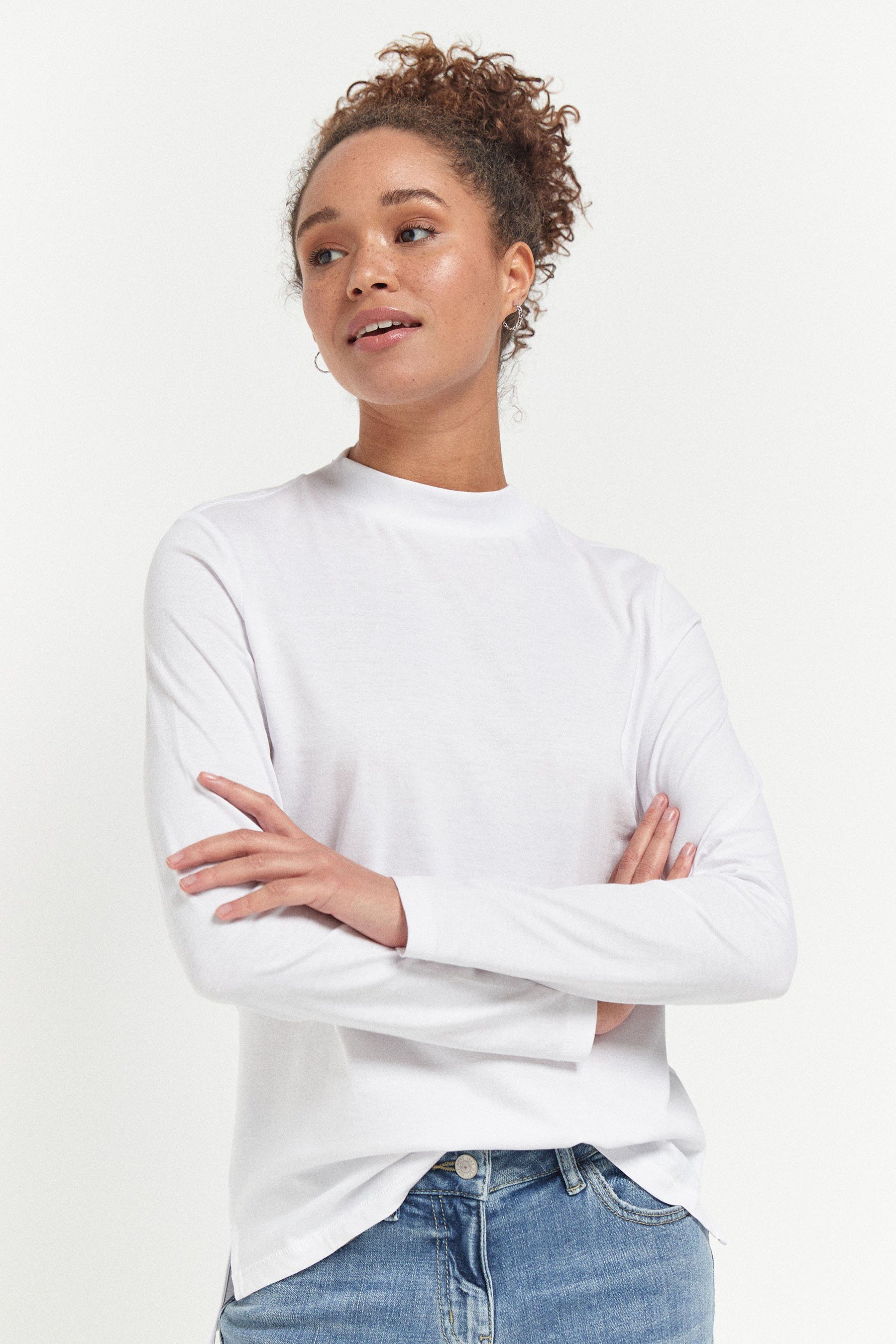 Next Langarmshirt Langarm-Shirt mit Stehkragen (1-tlg)