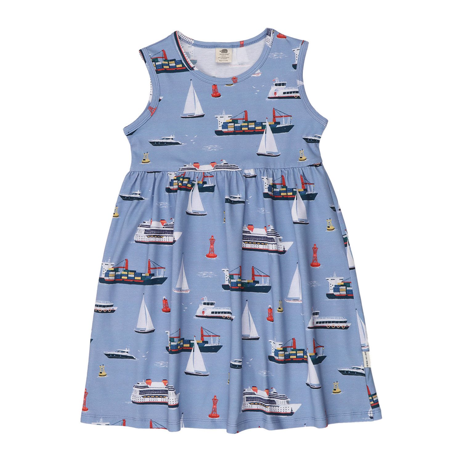 Walkiddy Jerseykleid Walkiddy Schiff & Meer Kinder Bio Baumwolle GOTS Blau - Bio Baumwolle,GOTS, Kinderbekleidung,nachhaltige Klamotten