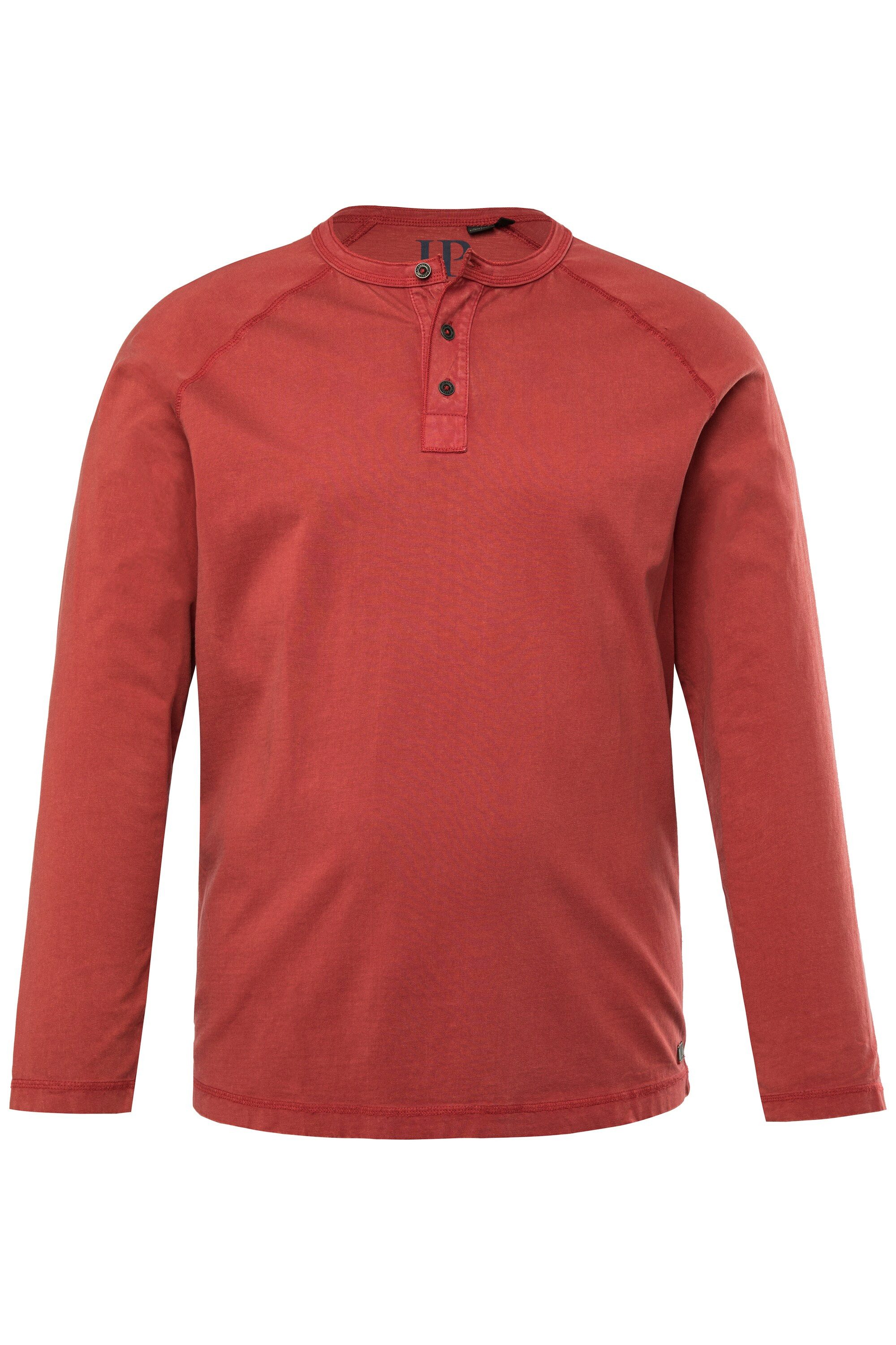 T-Shirt Henley Langarm Vintage Look