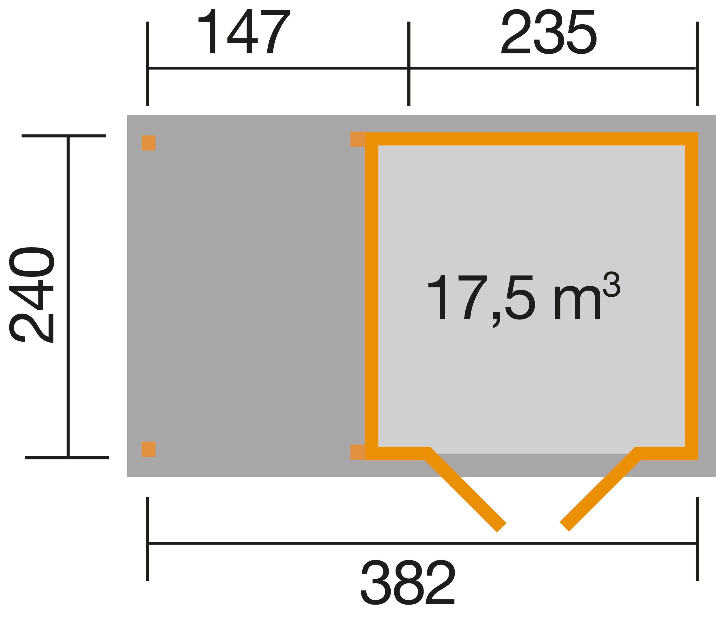 weka Gartenhaus wekaLine 1, BxT: 410x277 günstig online kaufen