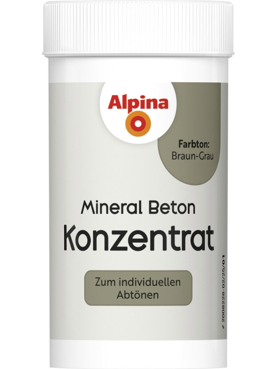 Alpina Vollton- und Abtönfarbe Alpina Konzentrat Mineral Beton braun-grau 65 ml