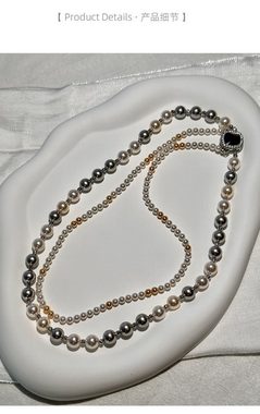 DTC GmbH Perlenkette Zweiteilige Halskette aus Perlmutt in zwei Lagen (Finde noch heute Dein perfektes Schmuckstück!, 1-tlg)