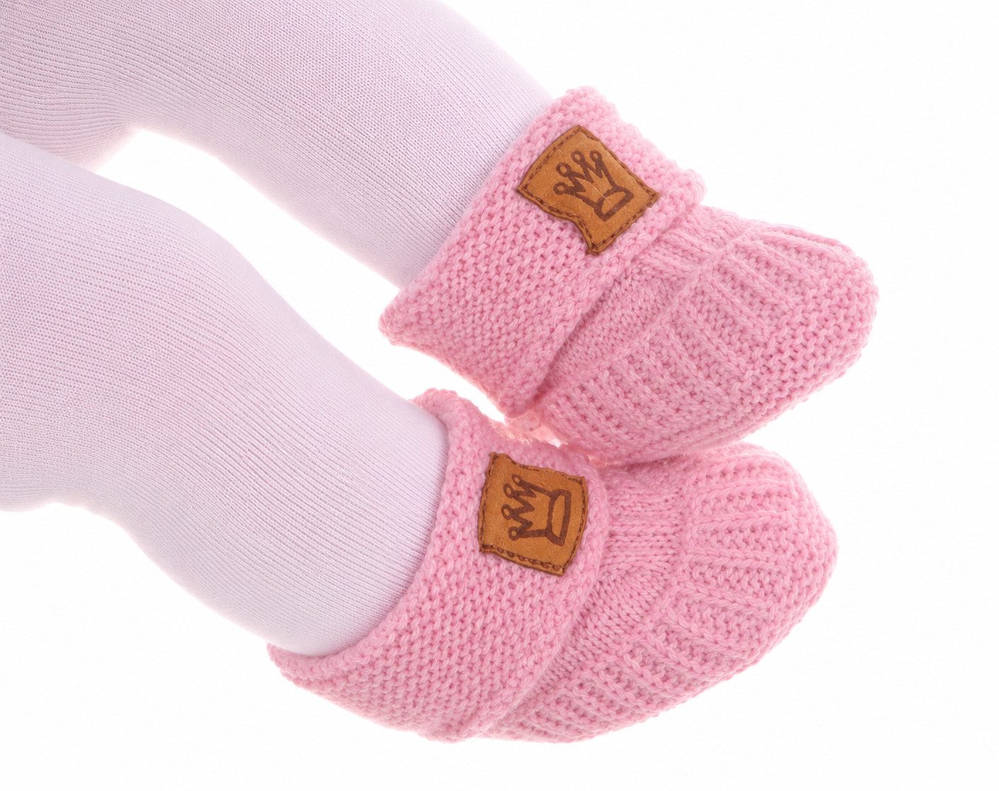 La Bortini Füßlinge Baby Strickschuhe Socken ab 0Mon Stricksocken Erstlingssocken (Erstlingsschuhe 1 Paar, für Neugeborene) für Neugeborene, in Blau mit Bärchen