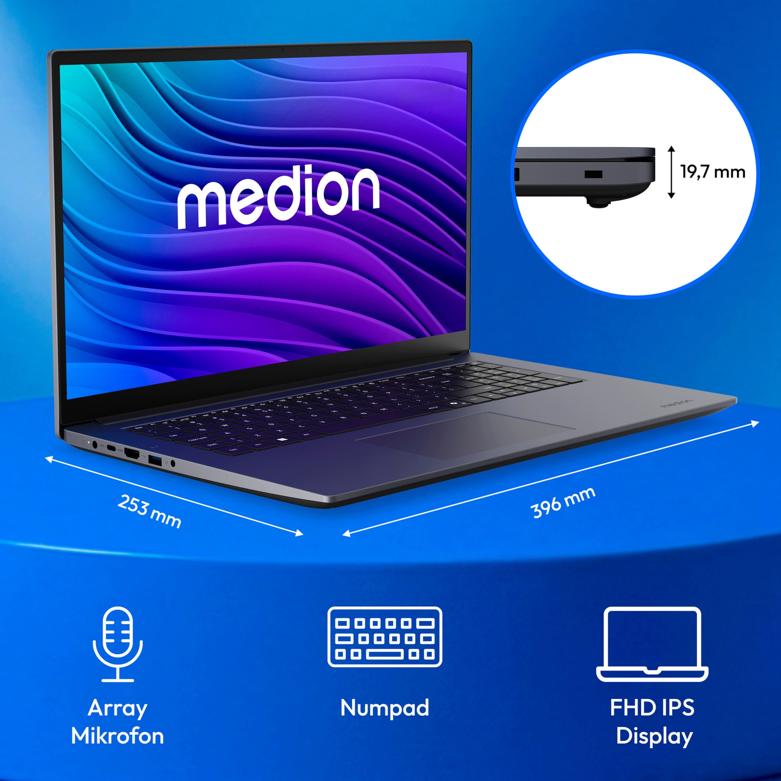 Medion® Avantum 17 E1i Laptop, Intel® Core™ i7-13620H, Windows 11 Home, 43,9 Notebook (43.9 cm/17.3 Zoll, Intel Intel Core i7 13. Gen Core i7-13620H, Intel® UHD, 32 GB, 1000 GB SSD, kein Netzteil im Lieferumfang)