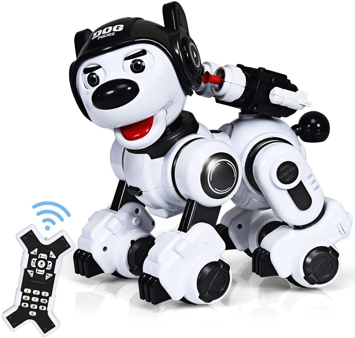 COSTWAY RC-Roboter Hund Roboter, mit Musik-, Tanz-, Blink- und Schießfunktion