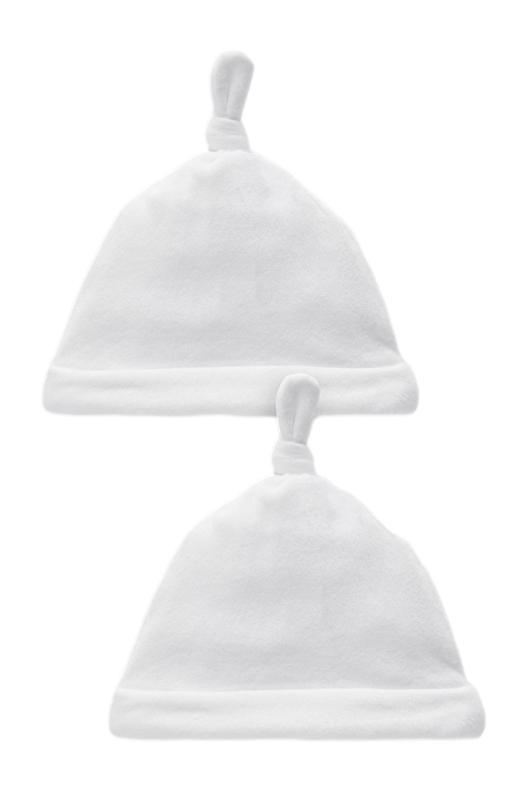 Next Erstlingsmütze Baby-Knotenmütze aus Velours im 2er-Pack (2-St)