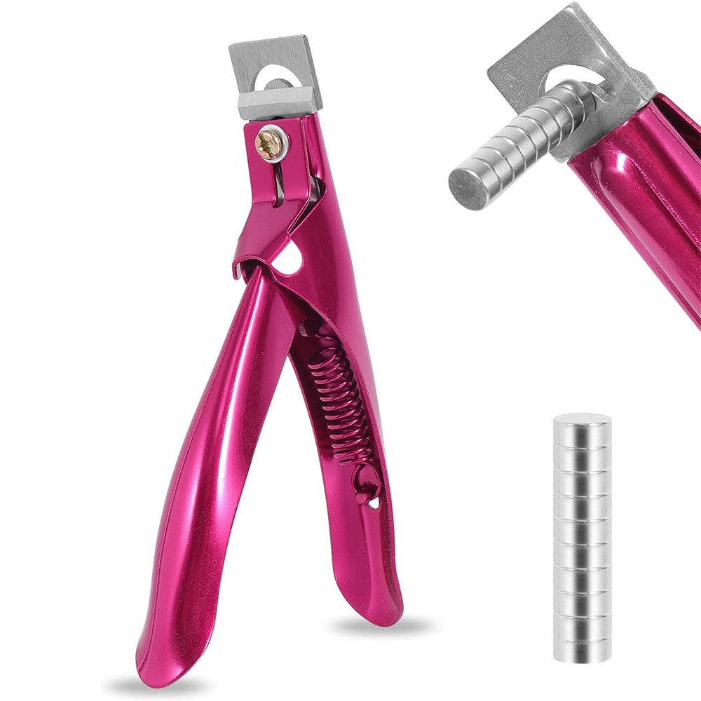 TUWENA Nagelknipser Falsche Nagelknipser mit 10 Stück Magneten, Nagelknipser Gelnägel, Tip Cutter, Edelstahl Tipcutter für Kunstnägel Gelnägel Acrylnägel