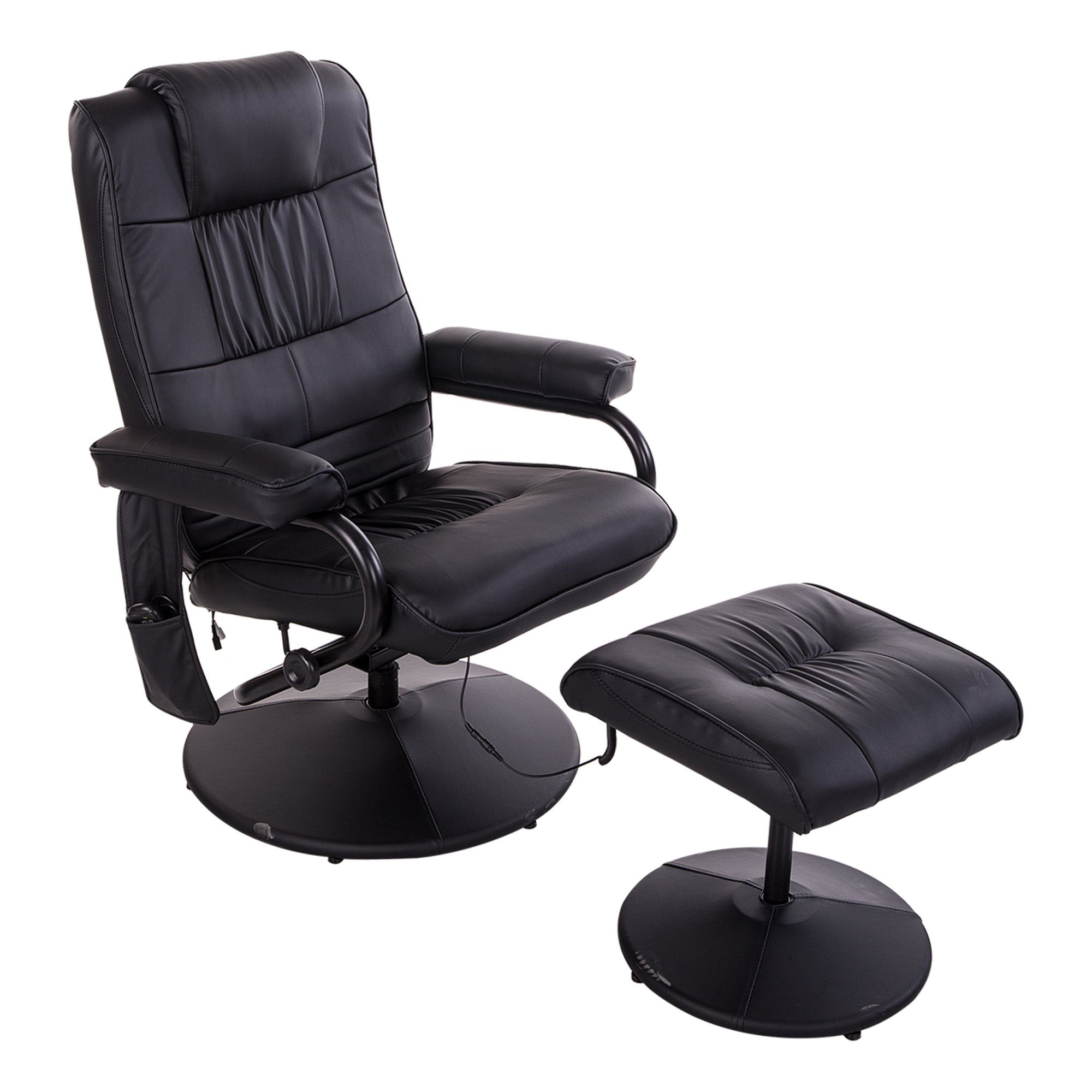 HOMCOM Massagesessel Fernsehsessel Hocker Kunstleder (Set, 2-St., Relaxliege), Kann sitzen, liegen und um 360° drehen