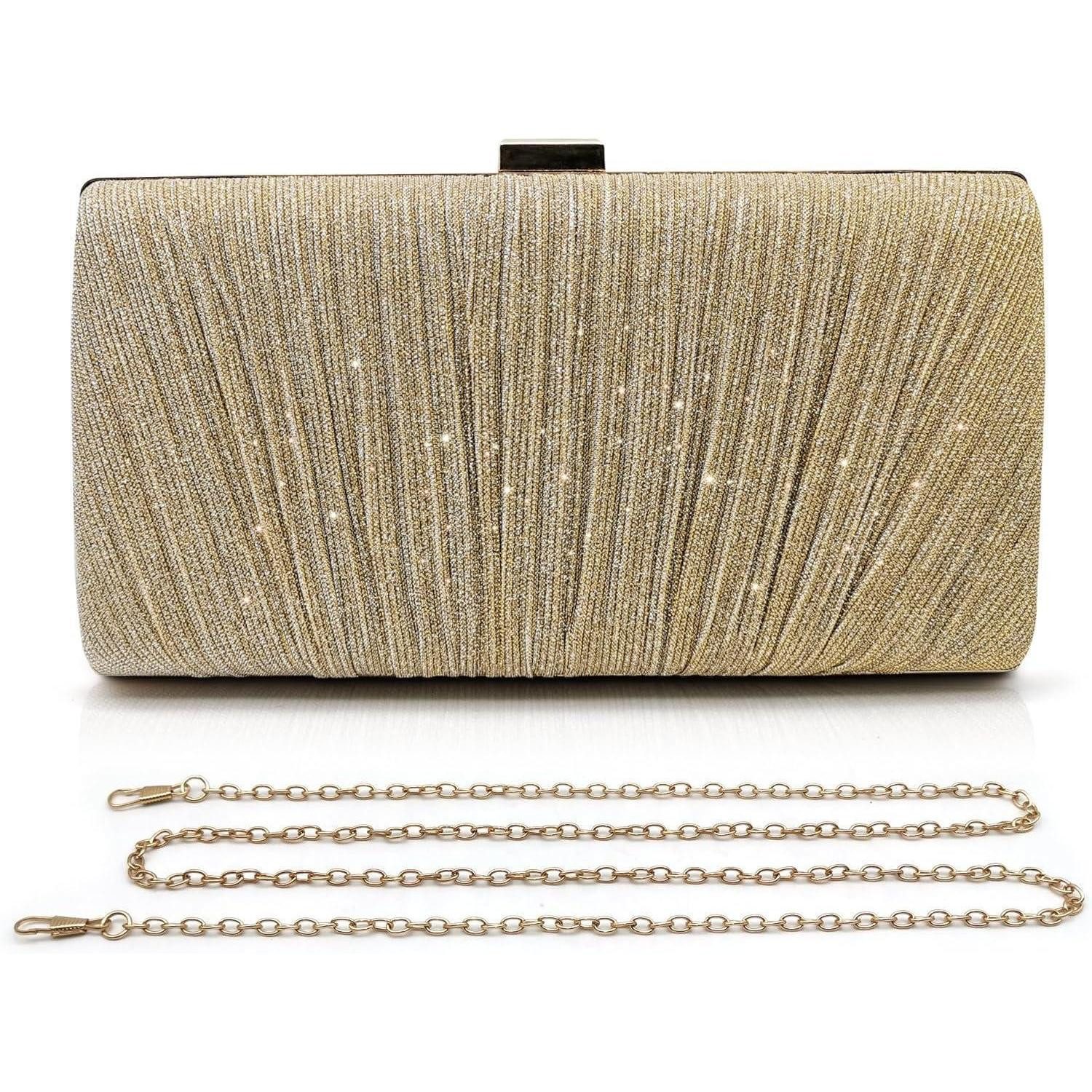 LuxusKollektion Abendtasche Damen Clutch Glitzer Abendtasche Elegant Gold Umhängetasche