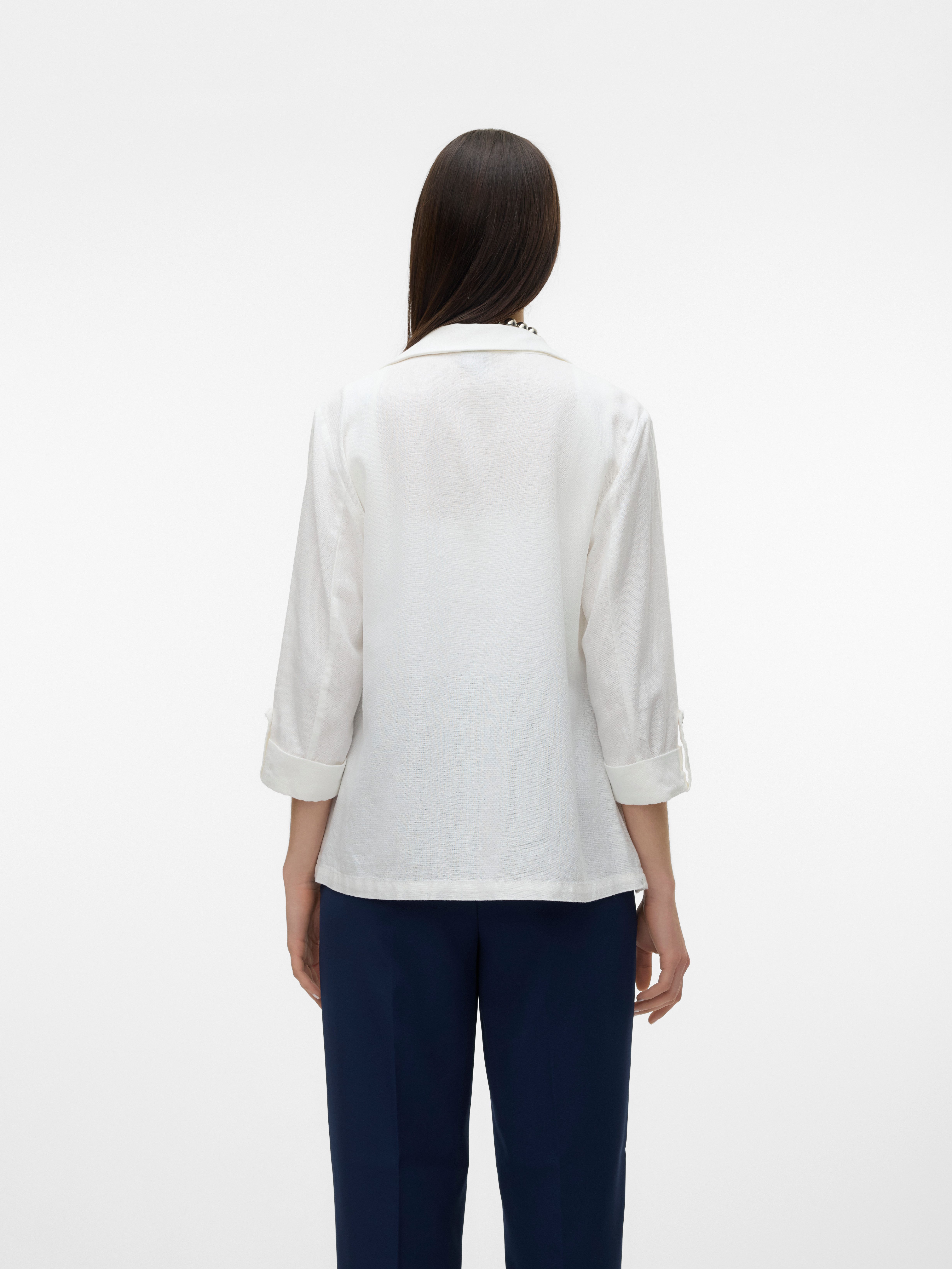 Vero Moda Kurzblazer VMJESMILO 3/4 LOOSE BLAZER WVN NOOS mit Leinen – Bild 3 von 5