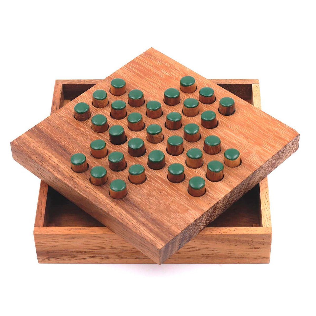 Denkspiele aus Solitaire edlem Steckspiel Spiel, grün ROMBOL Holzspiel Holz, unterhaltsamer - Klassiker