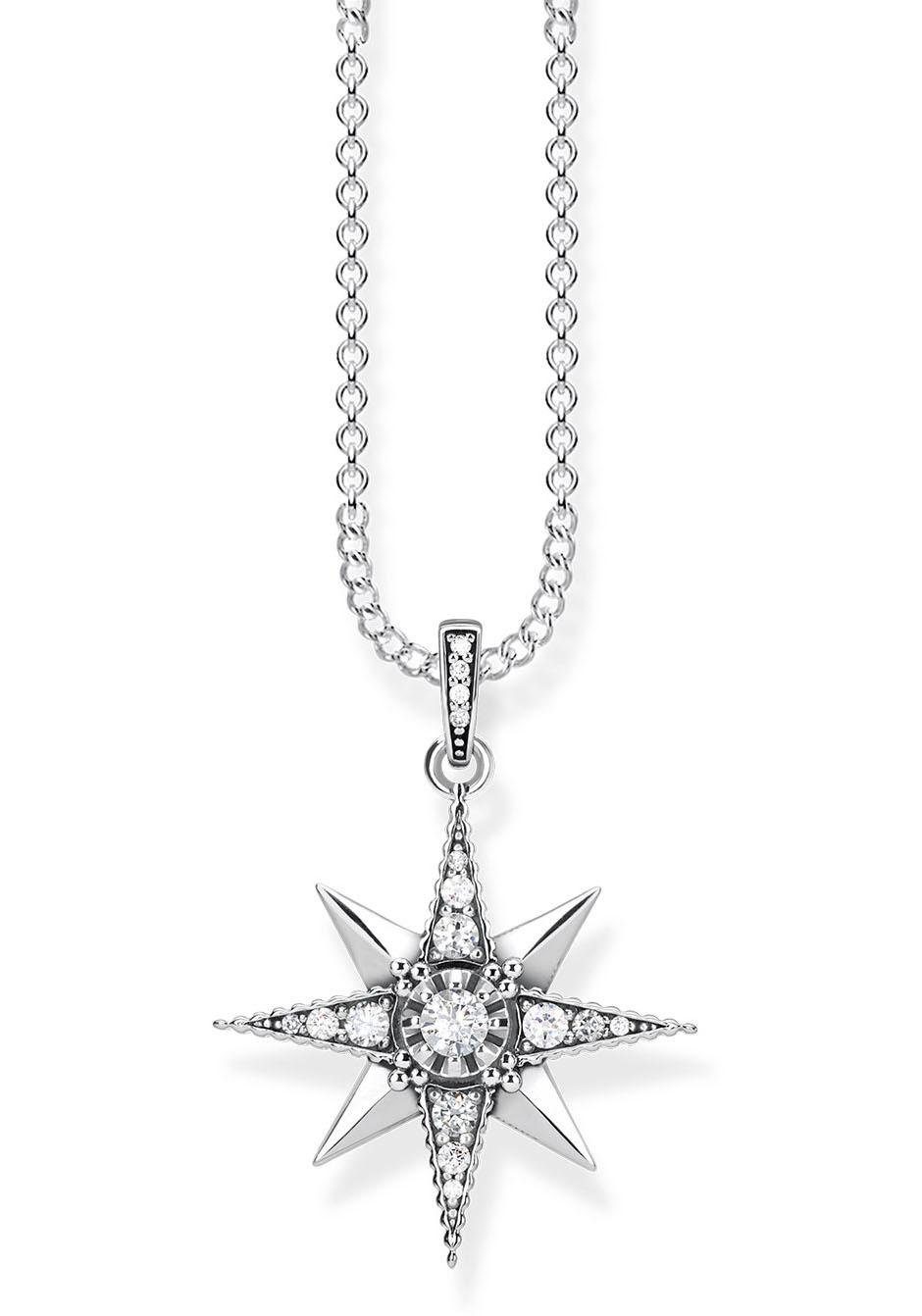 THOMAS SABO Kette mit Anhänger Royalty Stern weiß, mit Zirkonia (synth)