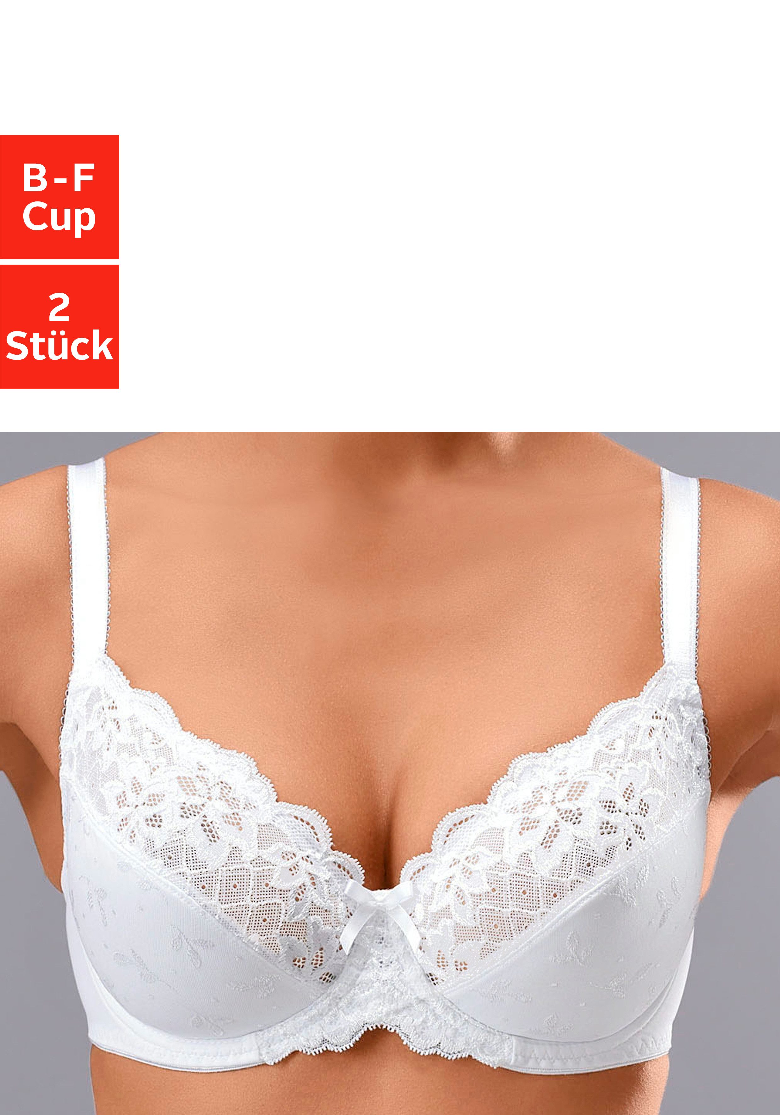 petite fleur Bügel-BH (Packung, 2 Stück) mit elastischer Spitze, Dessous
