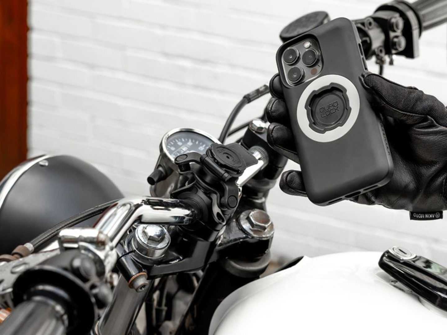 Quad Lock Handy-Halterung QUAD LOCK Motorrad Lenkerhalterung PRO für Handy Smartphone schwarz – Bild 4 von 5